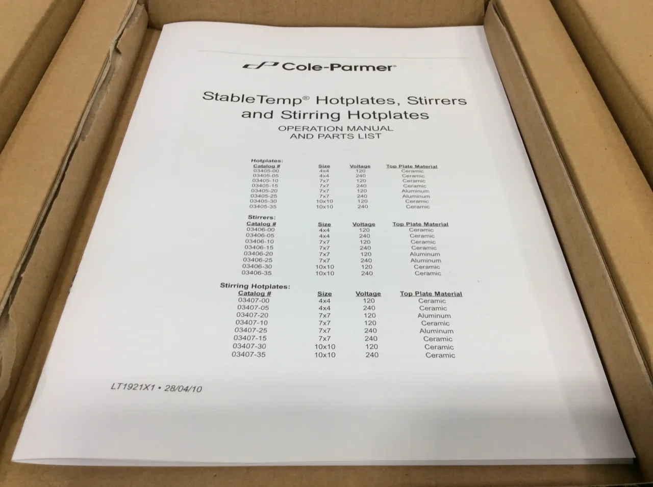 Cole Parmer StableTemp Cat. 03407-10 Heated Stir Plate, New other