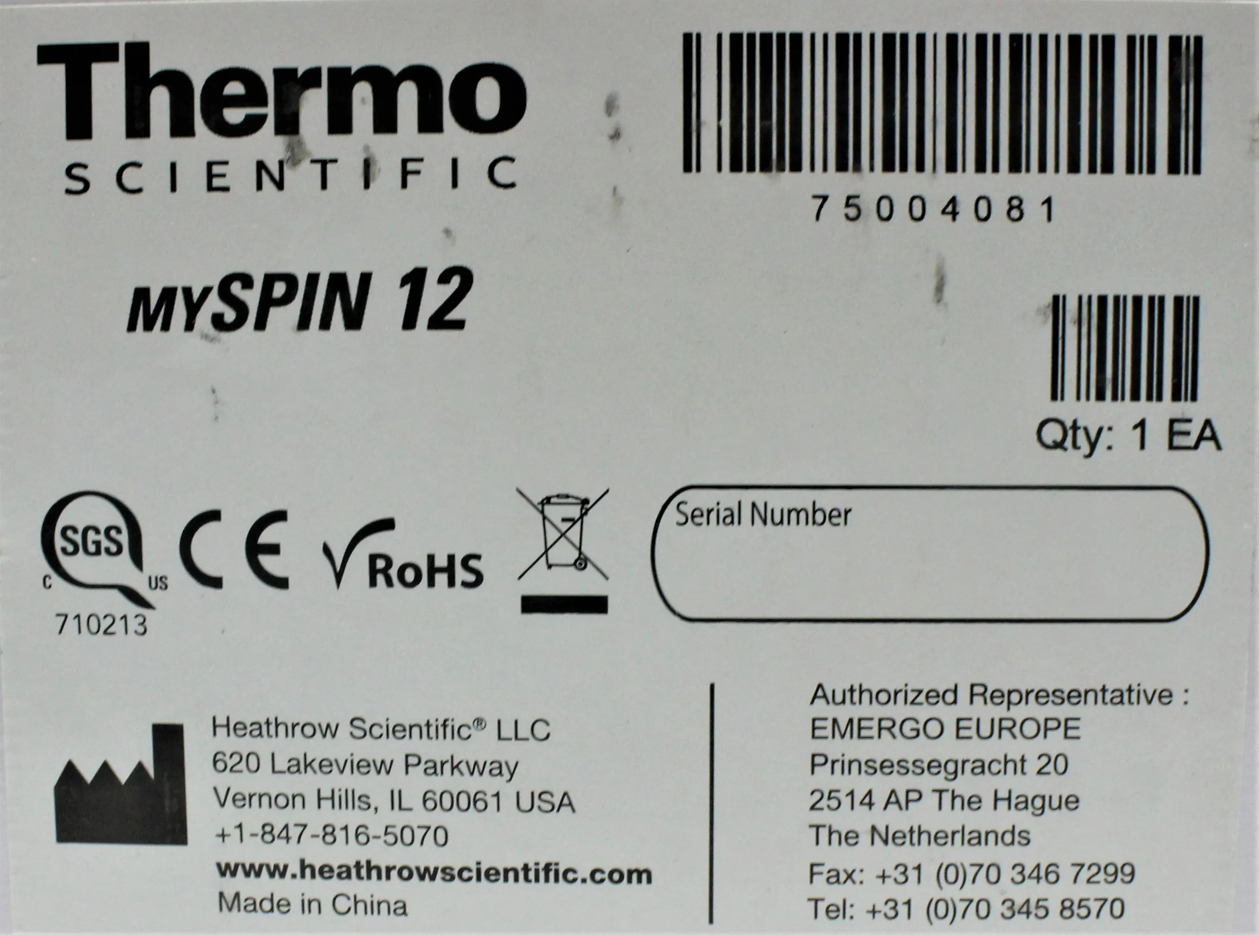 Thermo Scientific mySPIN 12 Mini Centrifuge