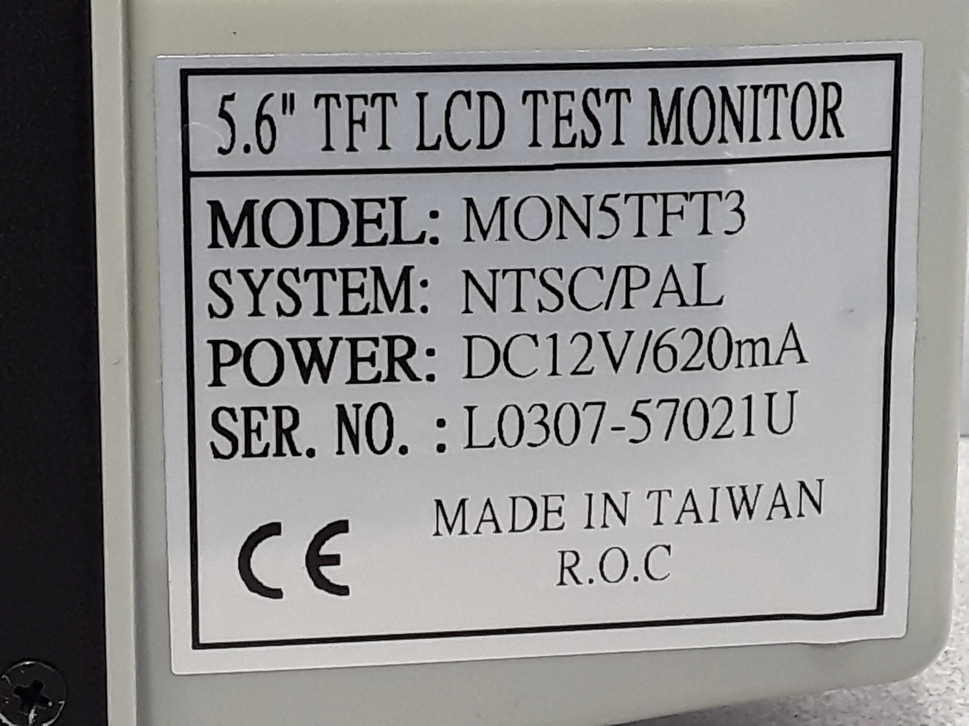 SuperCircuits 5.6 TFT LCD Test Monitor MON5TFT3