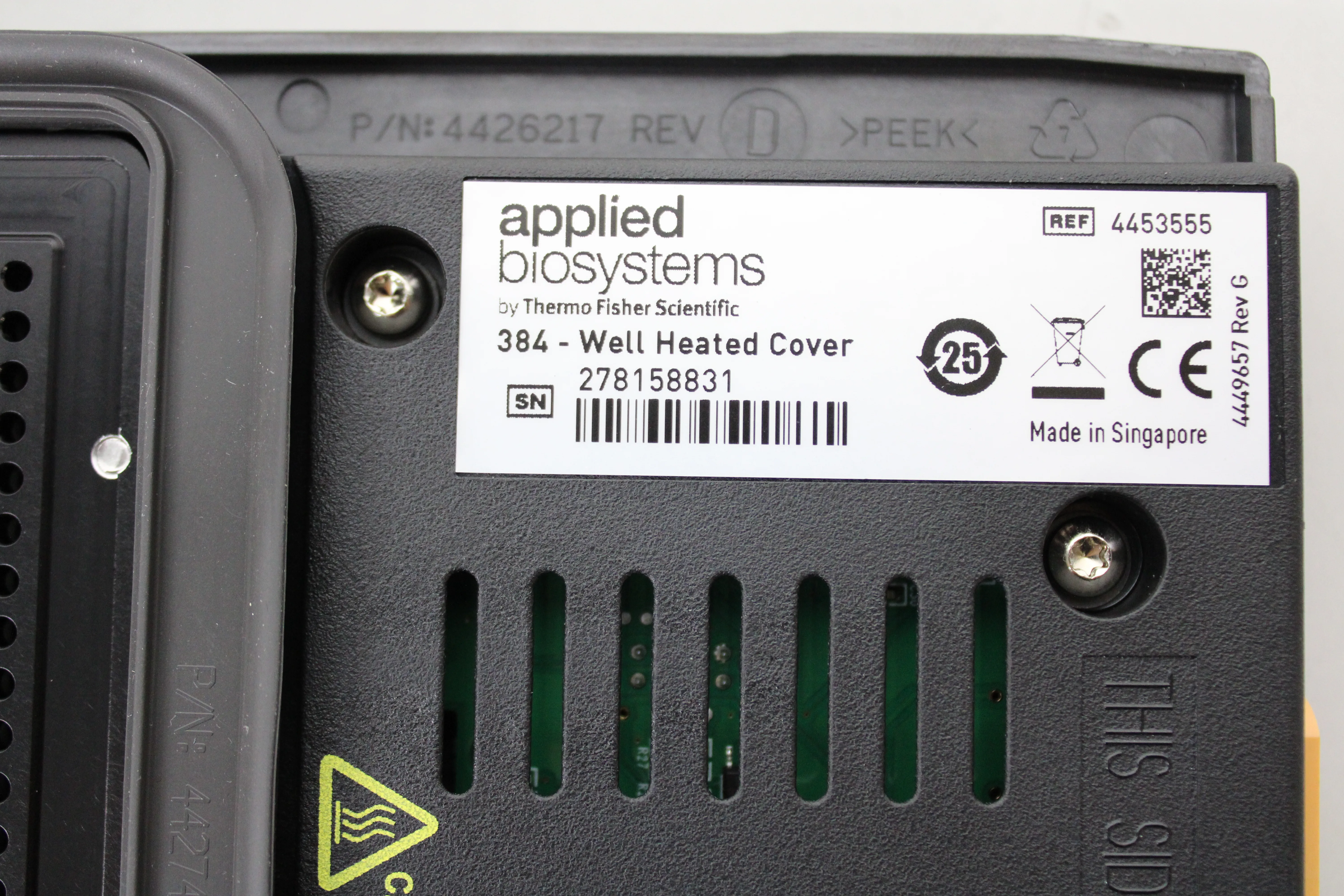 Applied Biosystems 384-Well Heated Cover PN 4453555 Molecular Biology