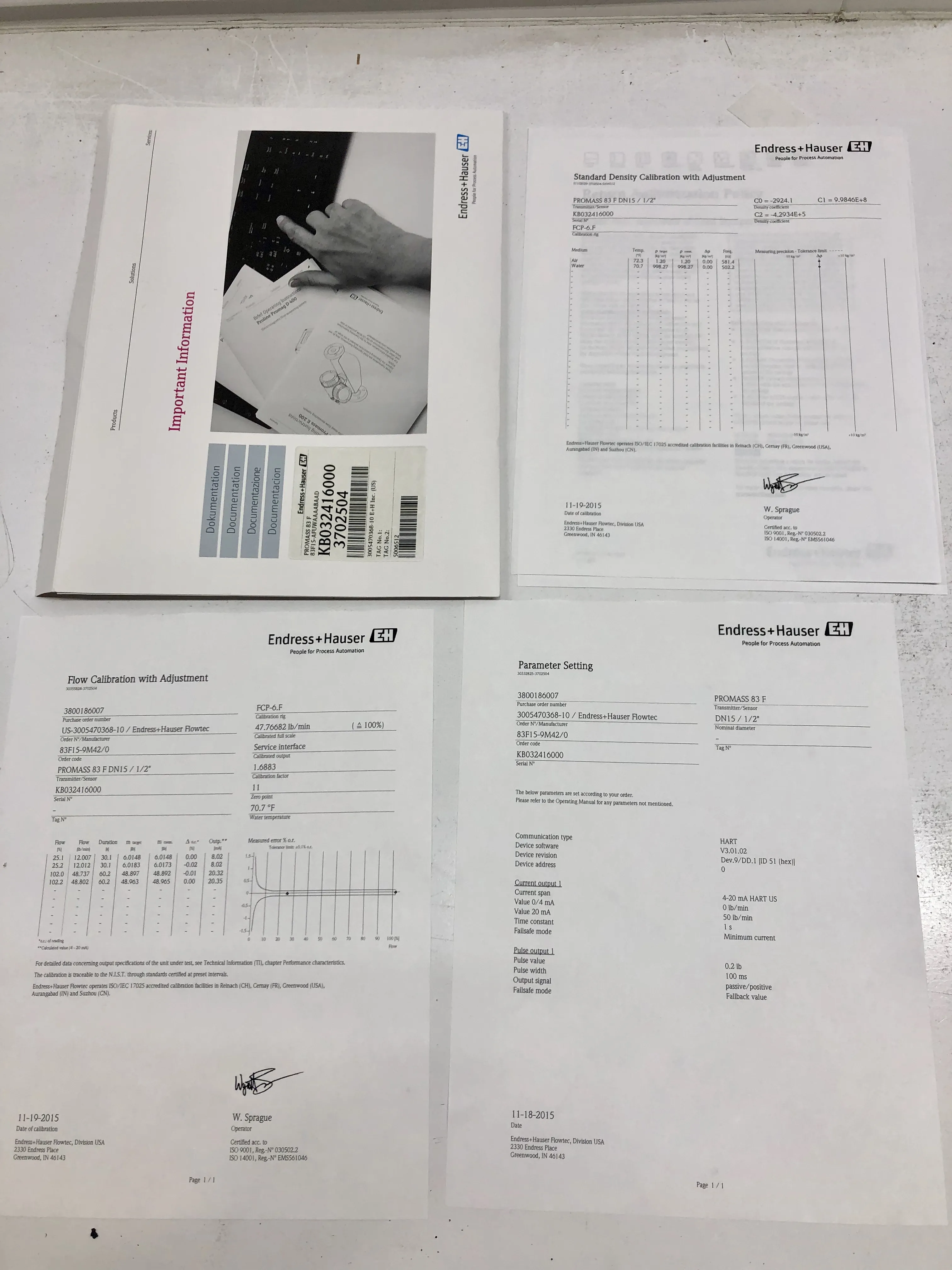 Endress & Hauser Promass 83 Magnetic Flow Meter