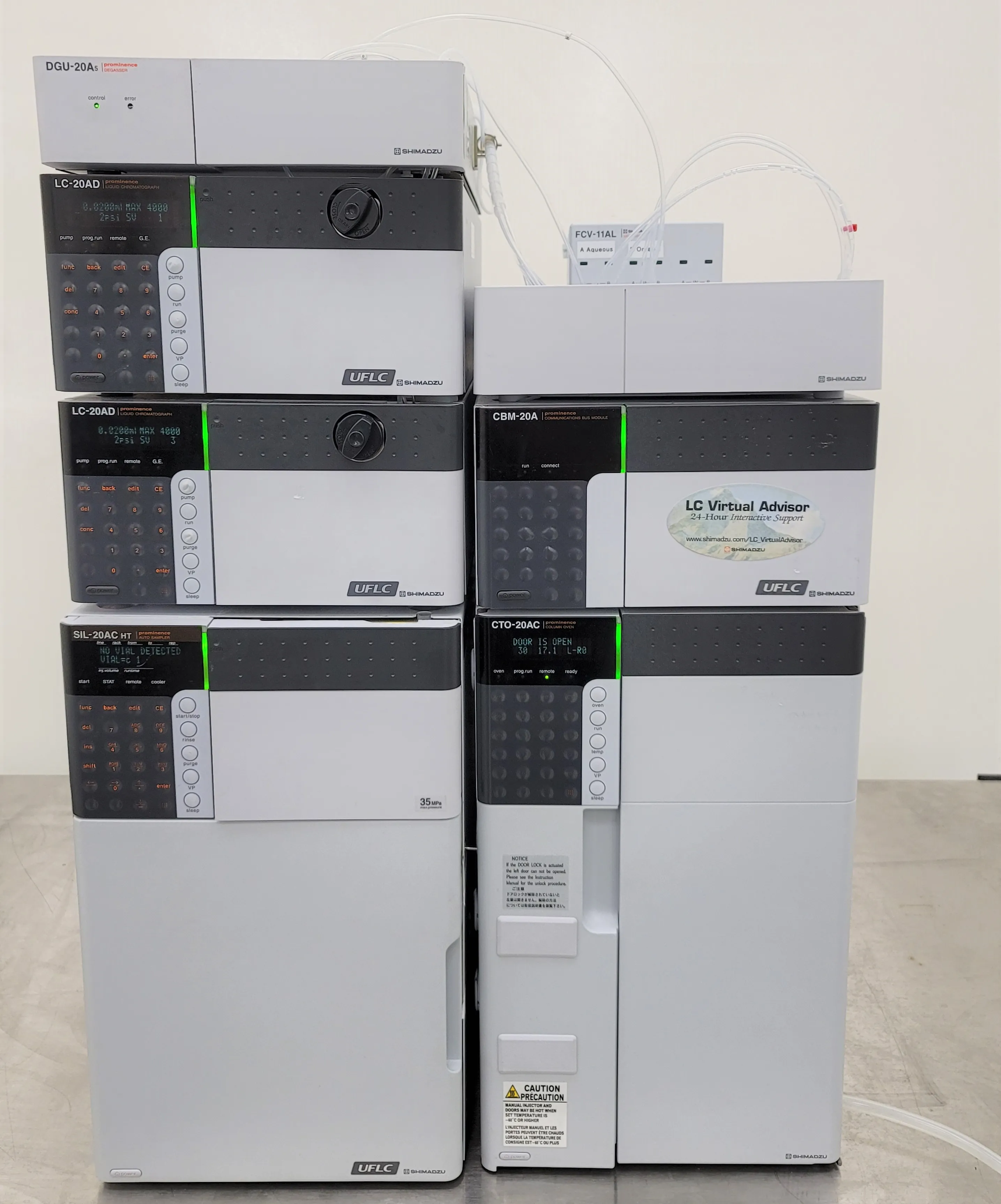 Shimadzu Prominence UFLC HPLC System with LC-20AD Pumps and Sil-20AC HT Autosampler