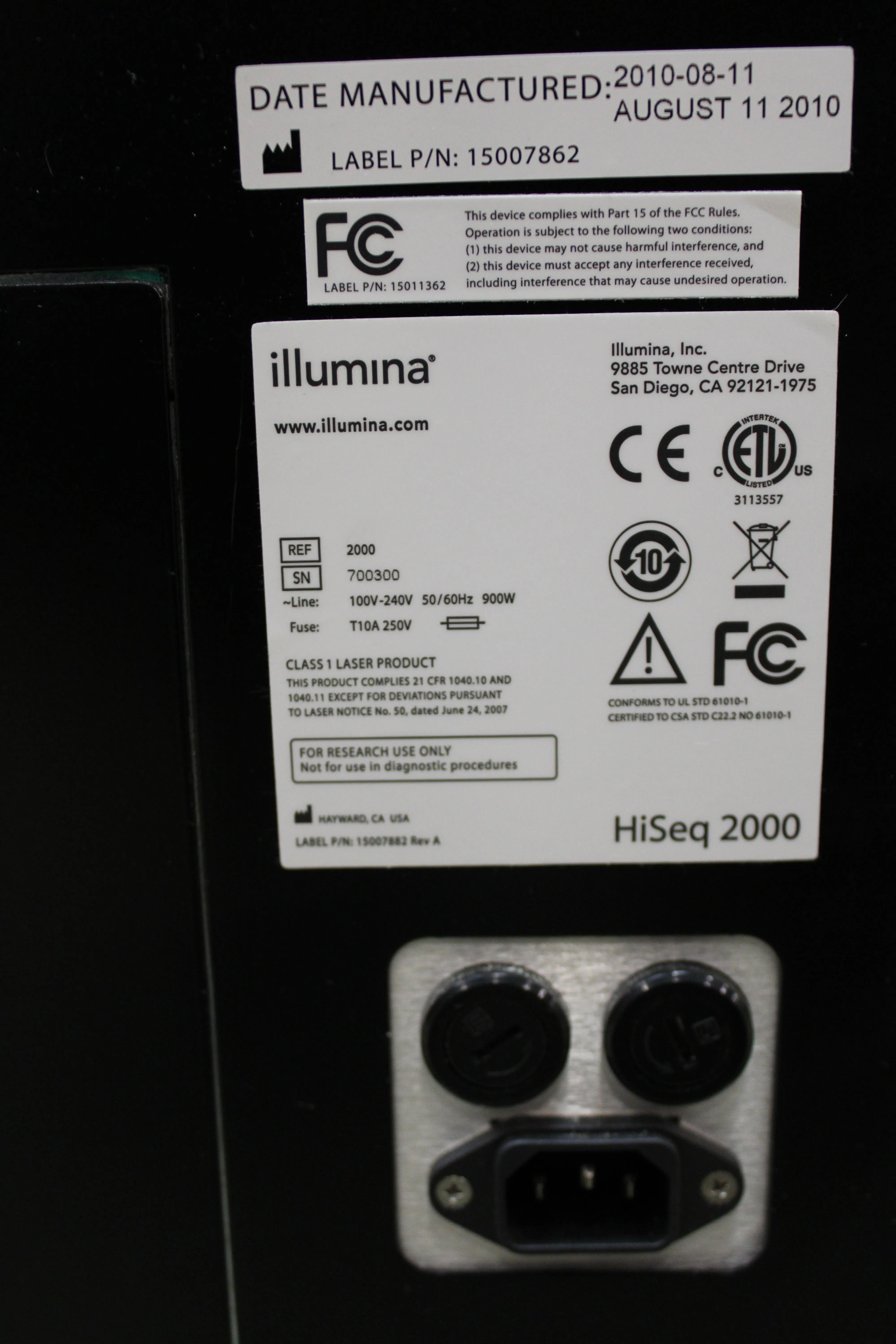 Illumina HiSeq 2000 Genome Sequencer