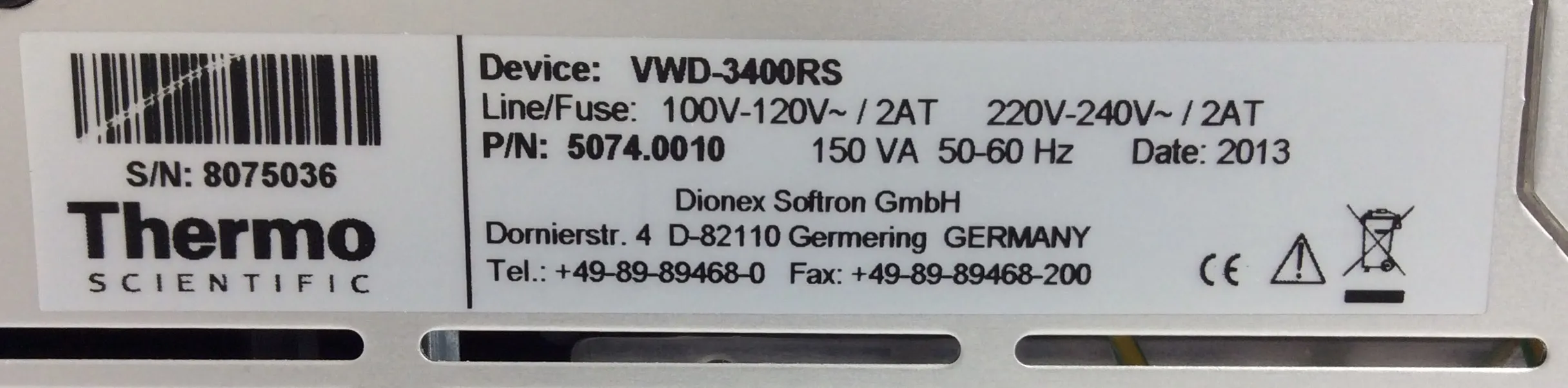 Thermo Scientific Dionex UltiMate 3000 VWD-3400RS & SRD-3600