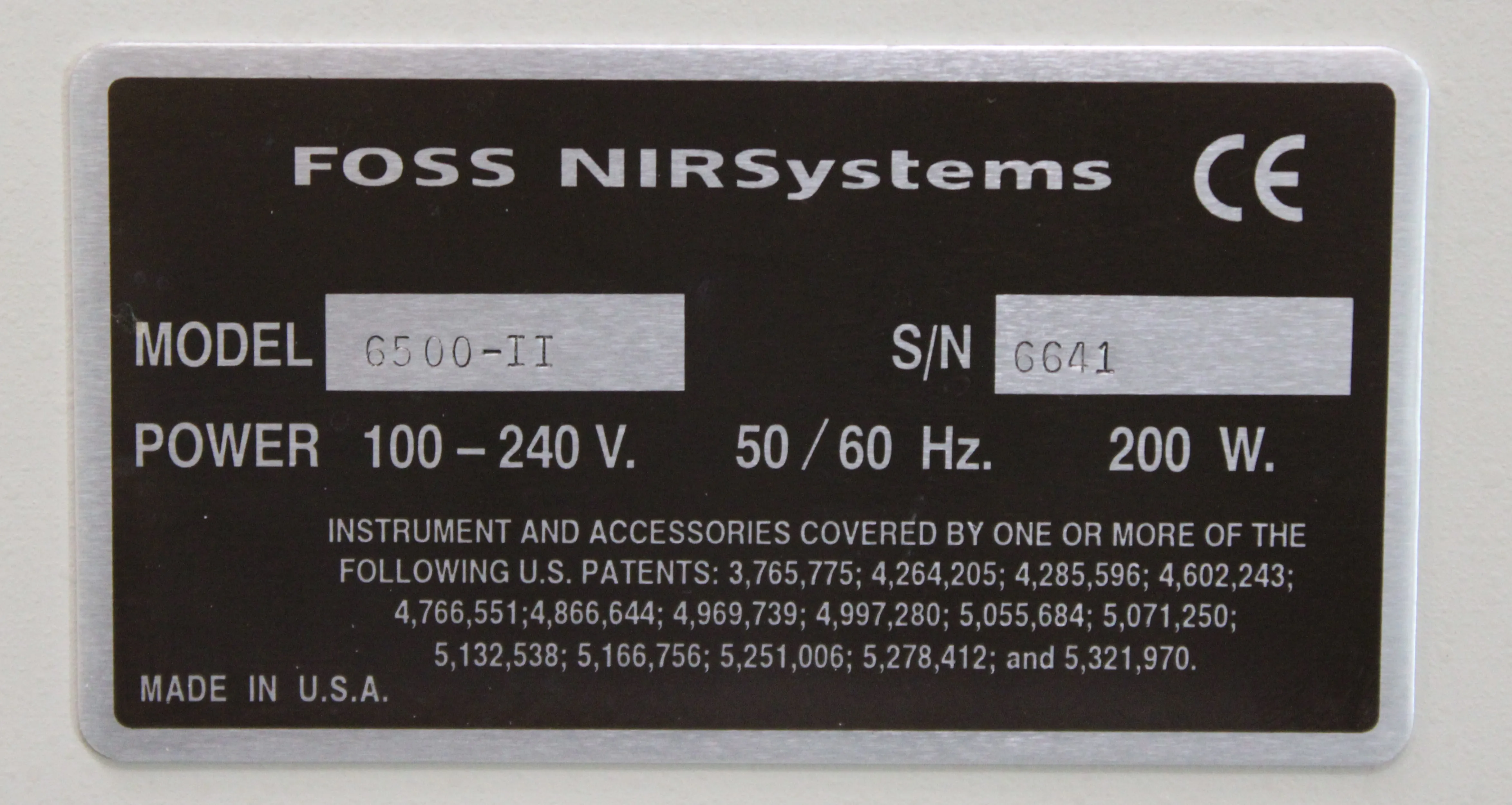 FOSS 6500-II Near-Infrared Spectroscopy with INTACT Tablet Analyzer NR-165