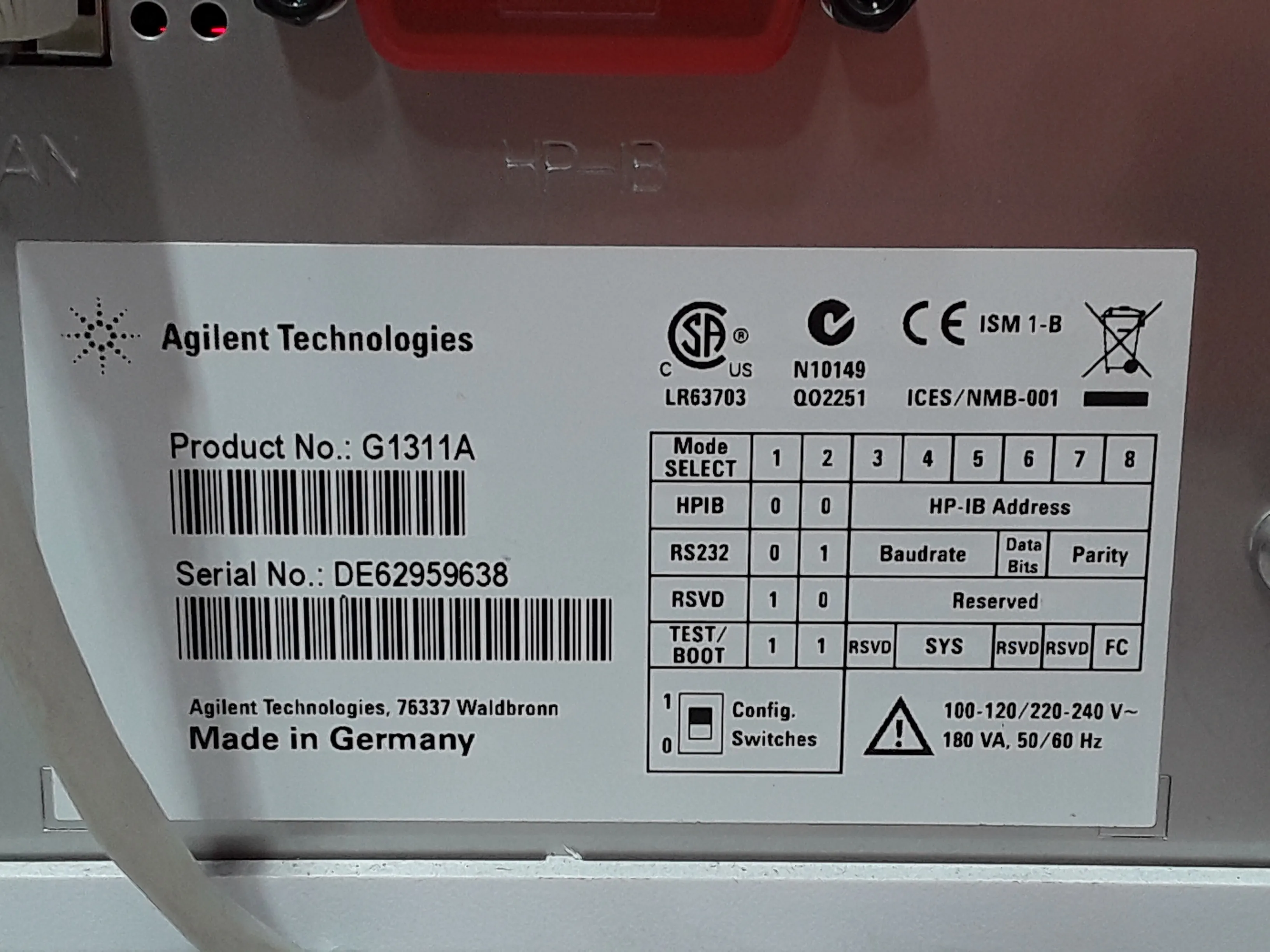 Agilent 1200 Series G1311A Quaternary Pump HPLC/FPLC/GC/CE Unit