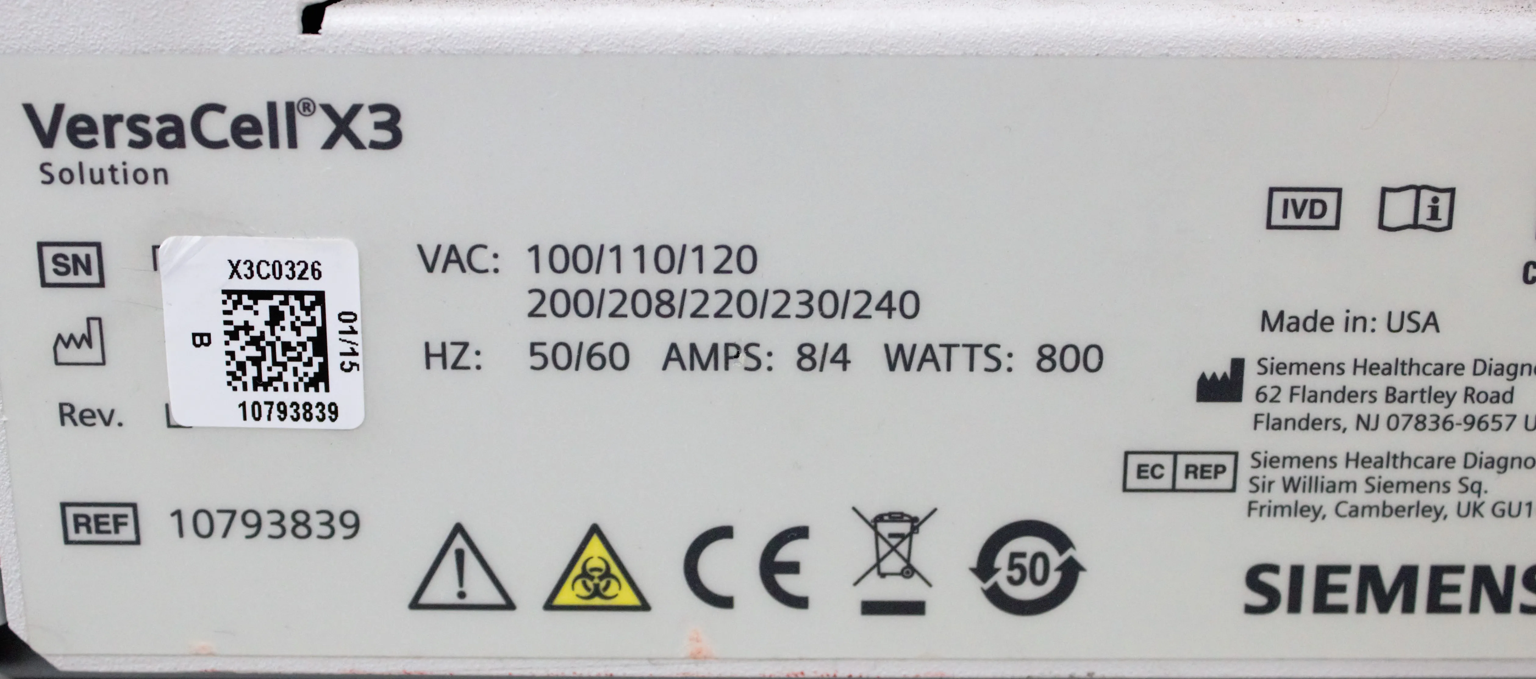 Siemens VersaCell X3 Immunoassay Analyzer - Needs Repairs - Lab Equipment