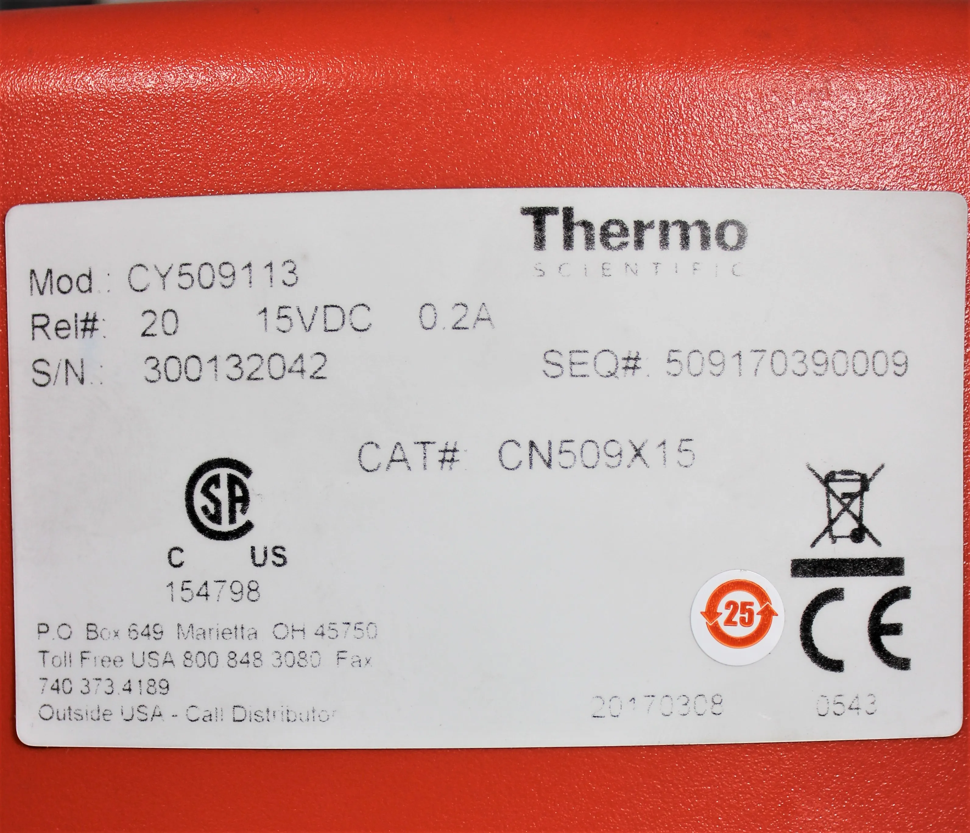 Thermo Scientific Cryofreezer CY509113 Used Cold Storage Unit