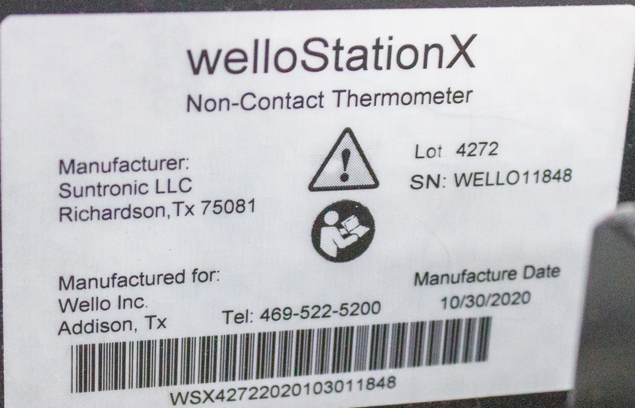 Wello Temperature Screening Station Non-Contact Thermometer Wello Station X Kiosk