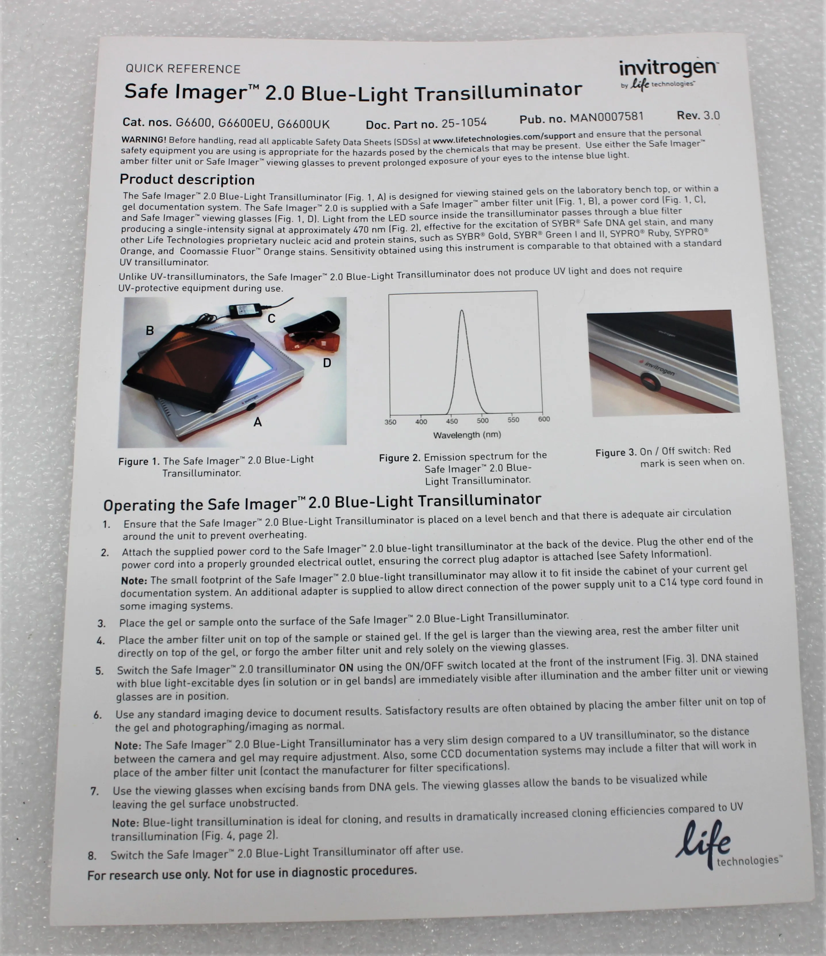 Invitrogen G6600 Light Box Electrophoresis Equipment