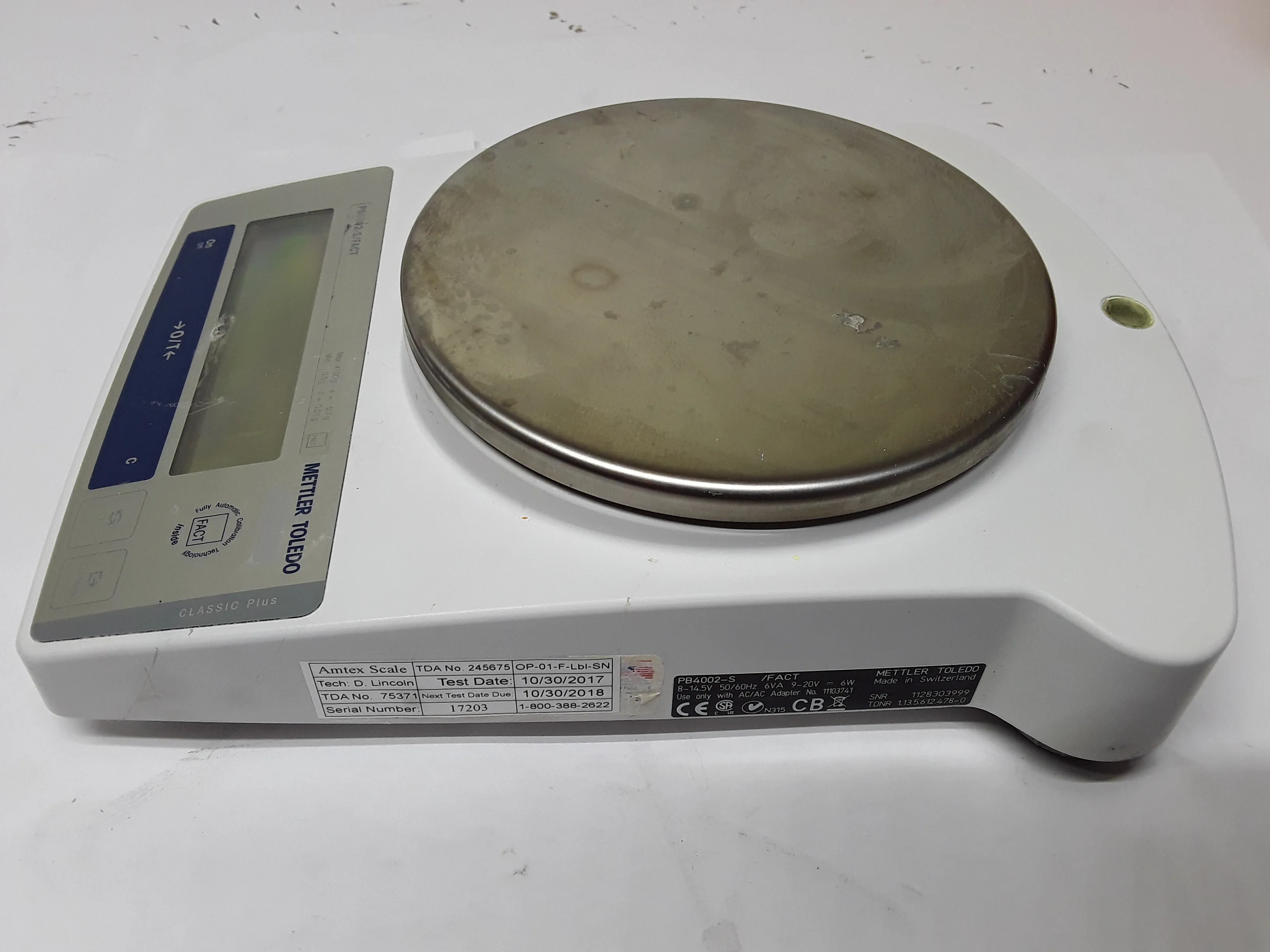 Mettler-Toledo PB4002-S/FACT Classic Plus Precision Digital Balance Scale with Charger