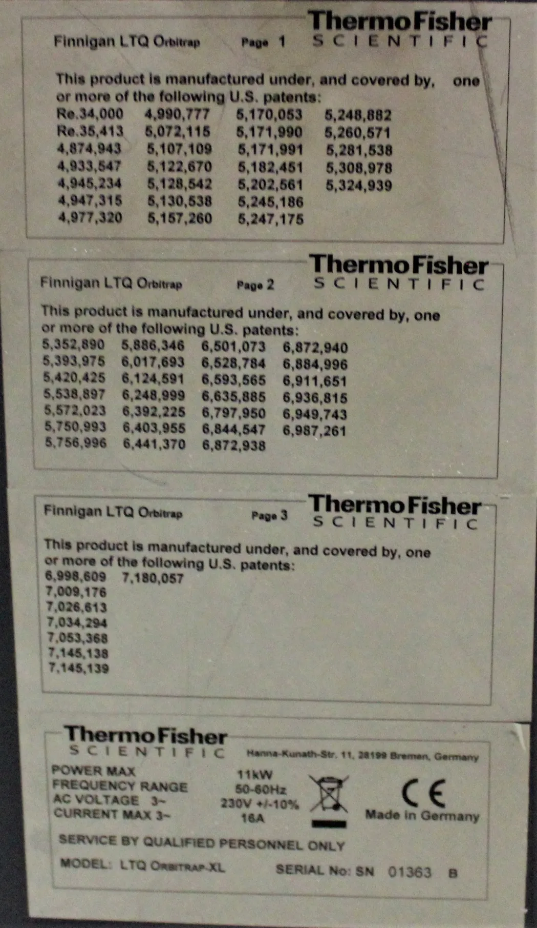 Thermo Scientific LTQ Orbitrap XL ETD Mass Spectrometer