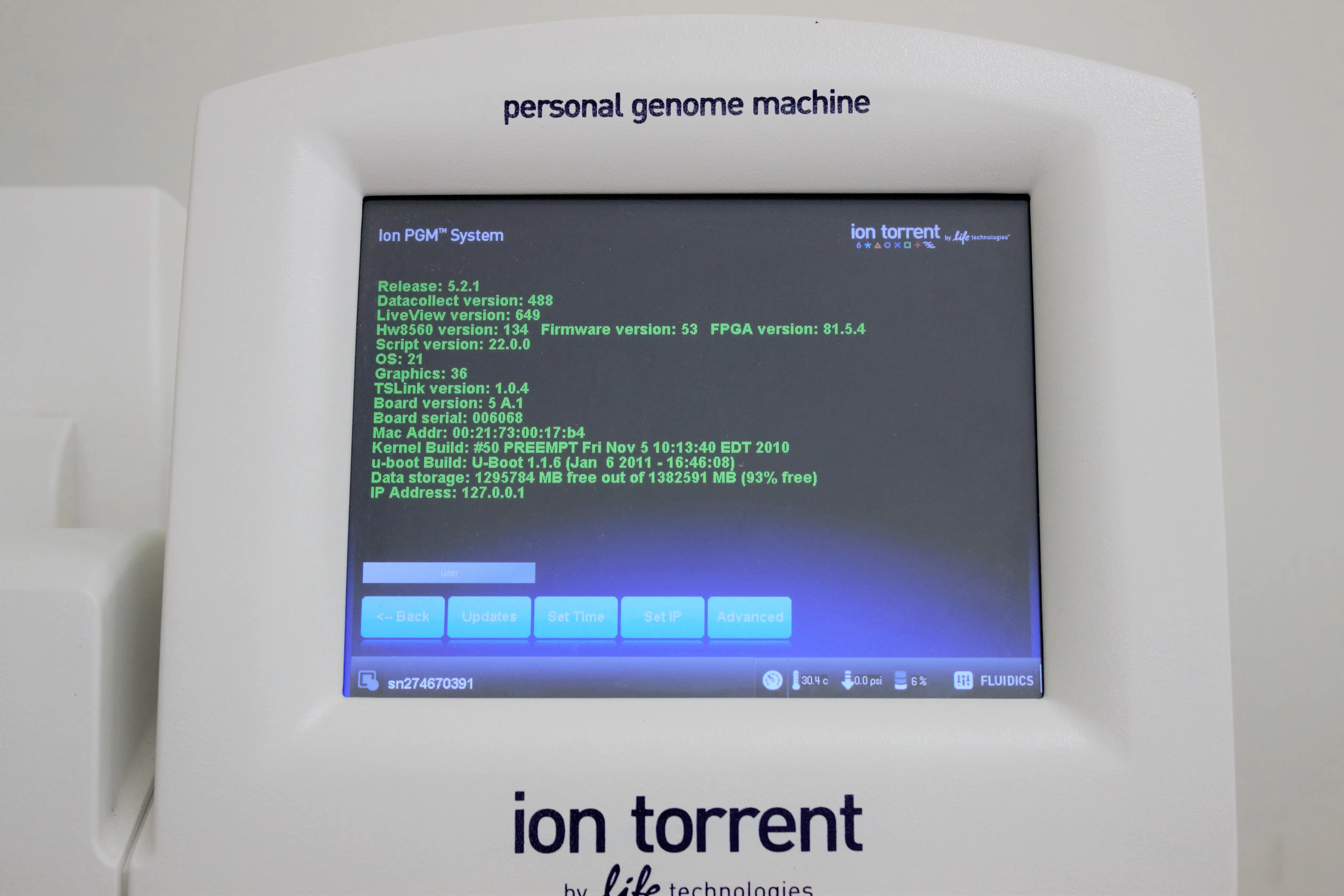 Life Technologies Ion Torrent Personal Genome Machine Model 7467