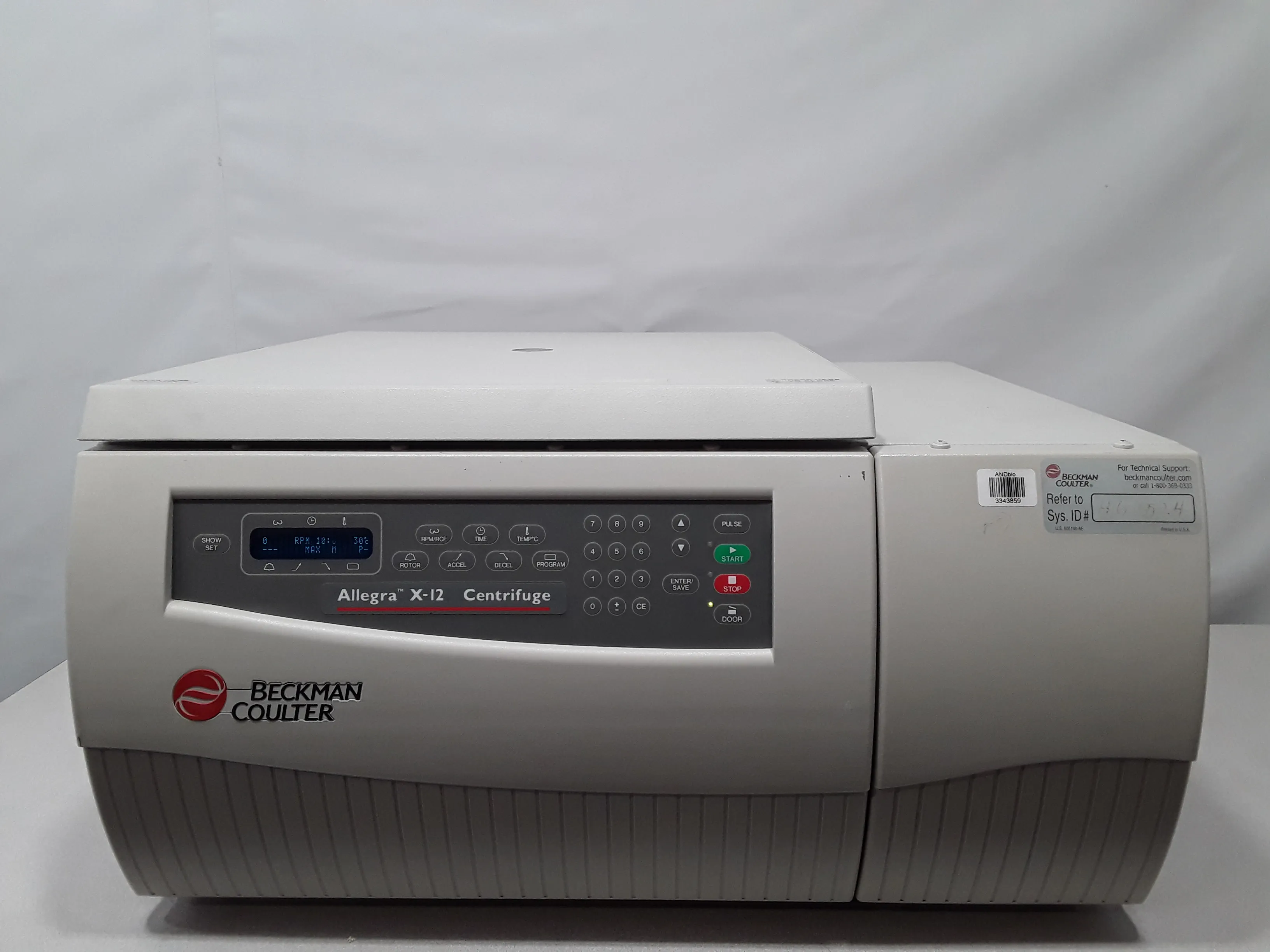 Beckman Coulter Allegra X-12 Benchtop Centrifuge with Rotor Sx4750 and Buckets