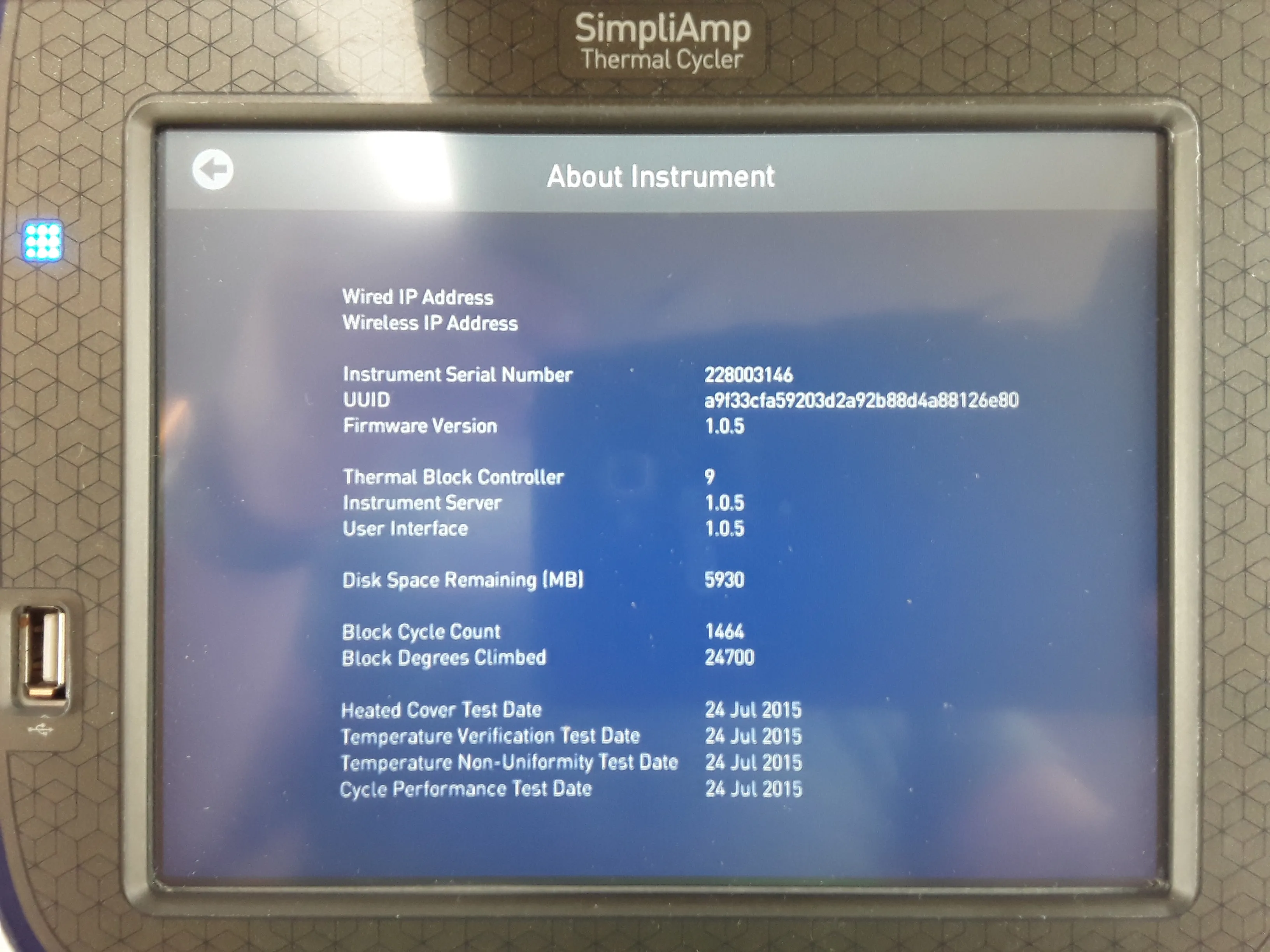 Applied Biosystems SimpliAmp PCR Thermal Cycler Class 1 240V 50Hz/60Hz 30-Day Warranty, 100% Parts and Labor