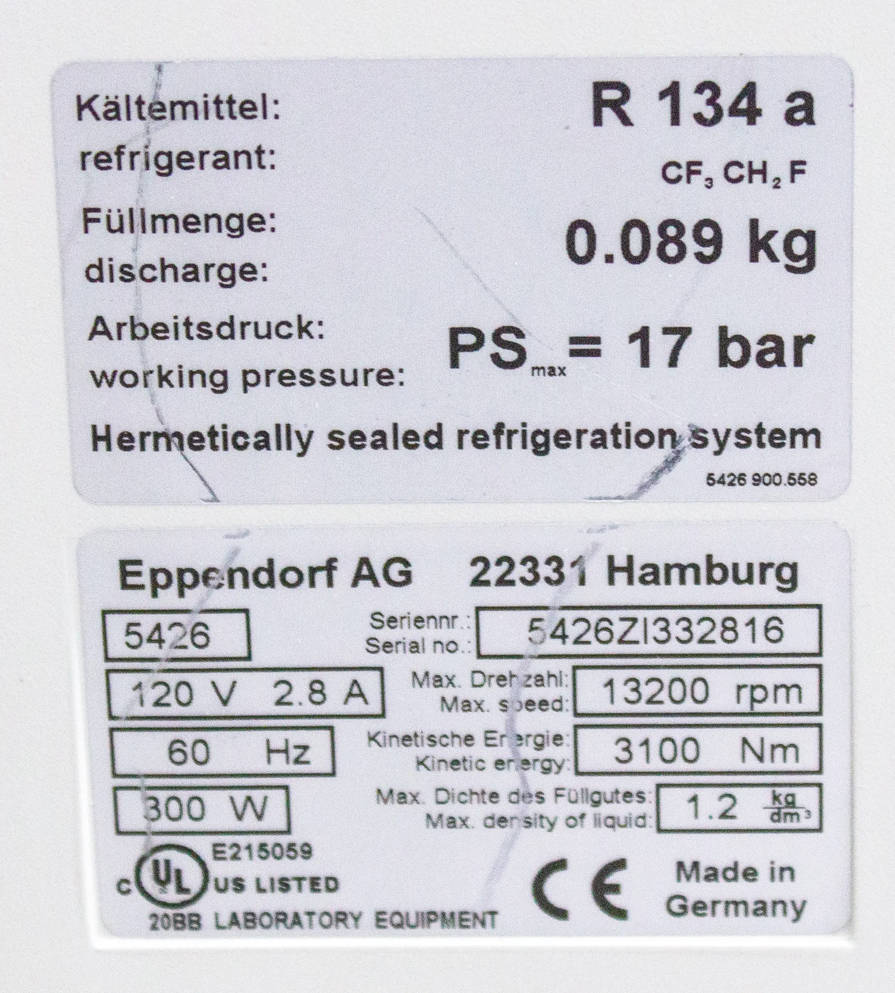 Eppendorf 5415R Refrigerated Centrifuge with FA-45-24-11 Rotor