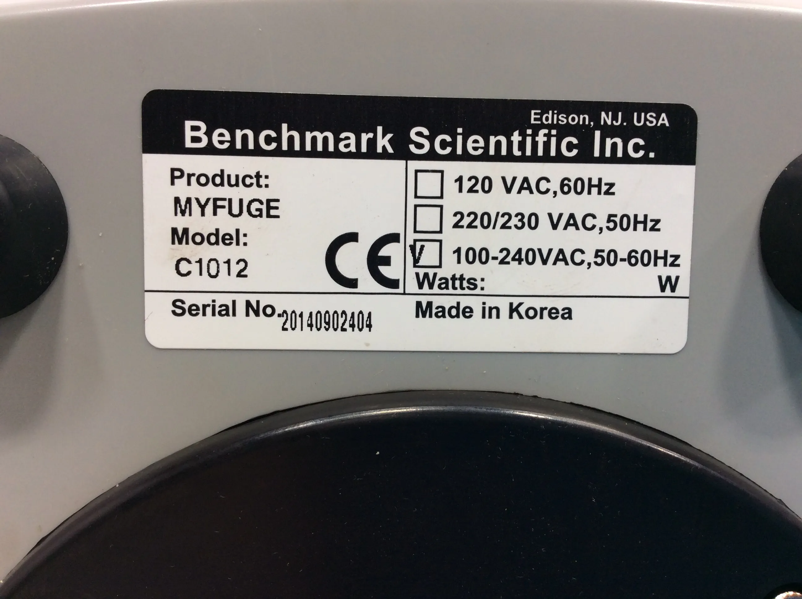 Benchmark Scientific MyFuge C1012 Micro Centrifuge with Rotor