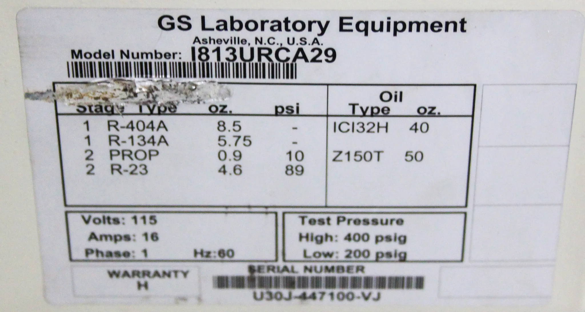 Fisher Scientific IsoTemp Ultra Low Temperature -80C Freezer Model I81URCA29