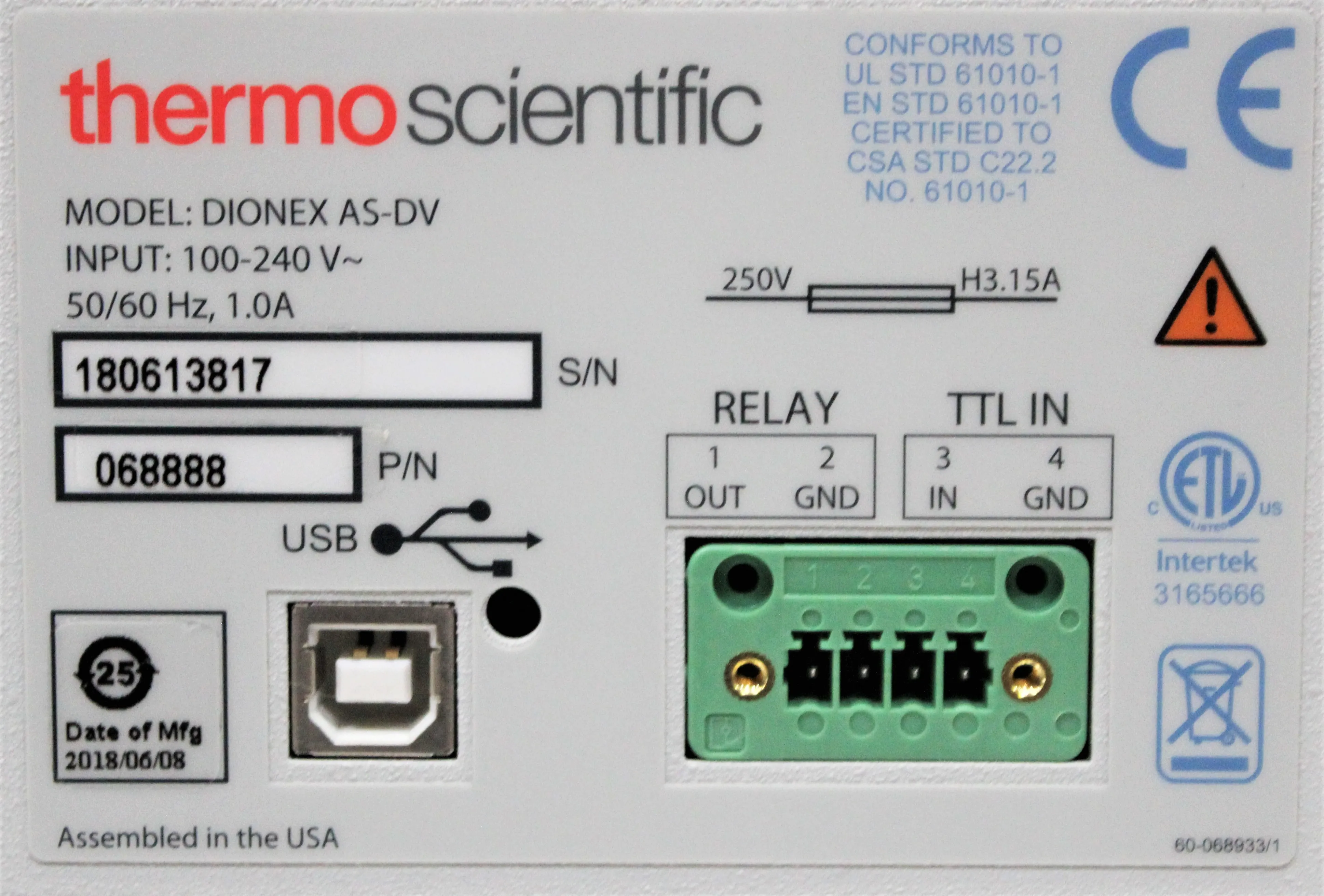 Thermo Scientific Dionex AS-DV Autosampler