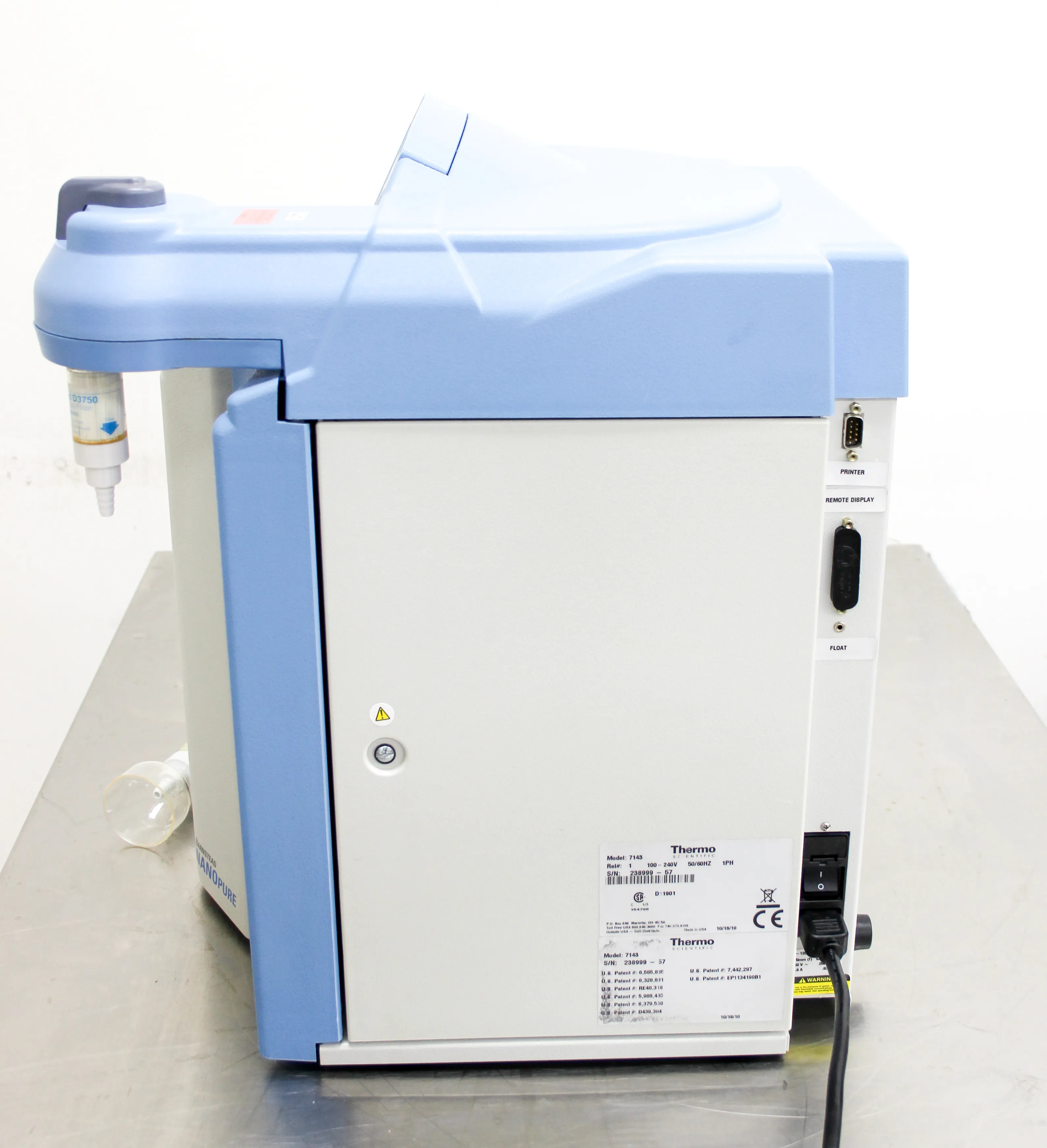 Thermo Barnstead NanoPure Model 7143 Analytical Water Purification System D11901 w/ Remote Dispenser - Used Lab Equipment D11901