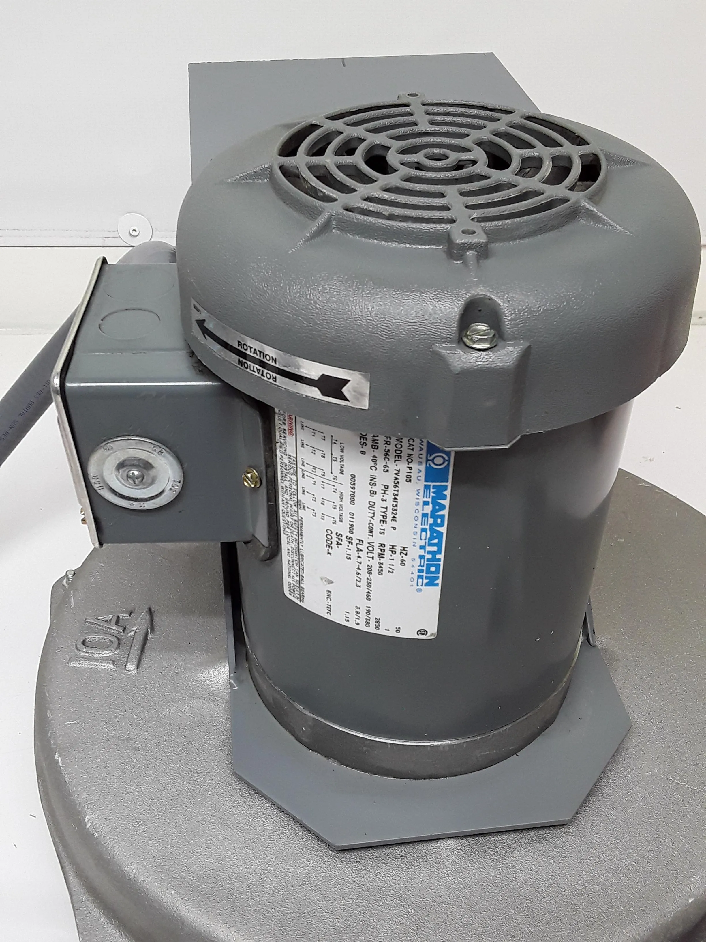 Cincinnati Fan Model PB-10A - Used Laboratory Fan with Motor