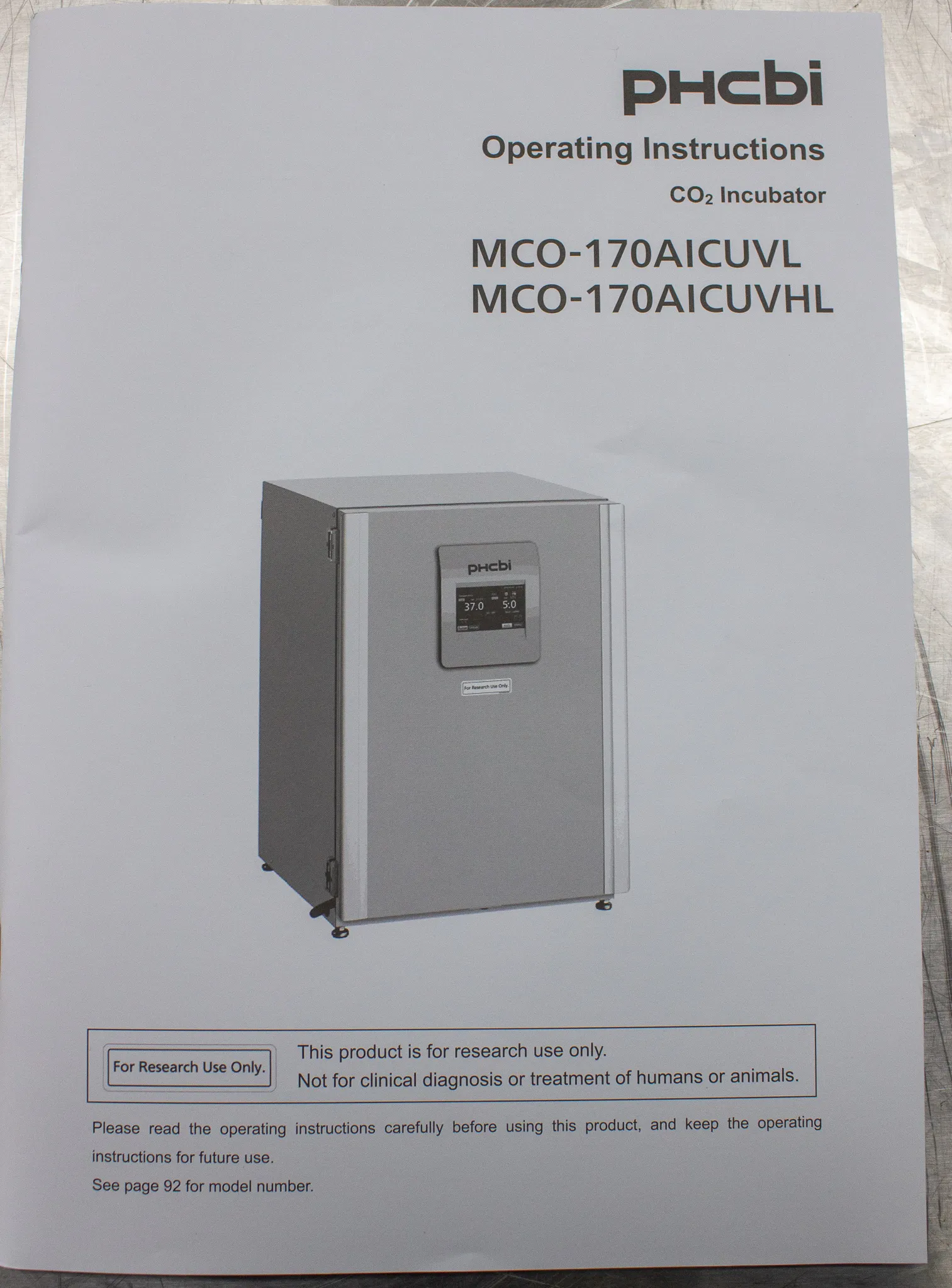 PHCBI CO2 Incubator Model MC0-170AICUVL-PA