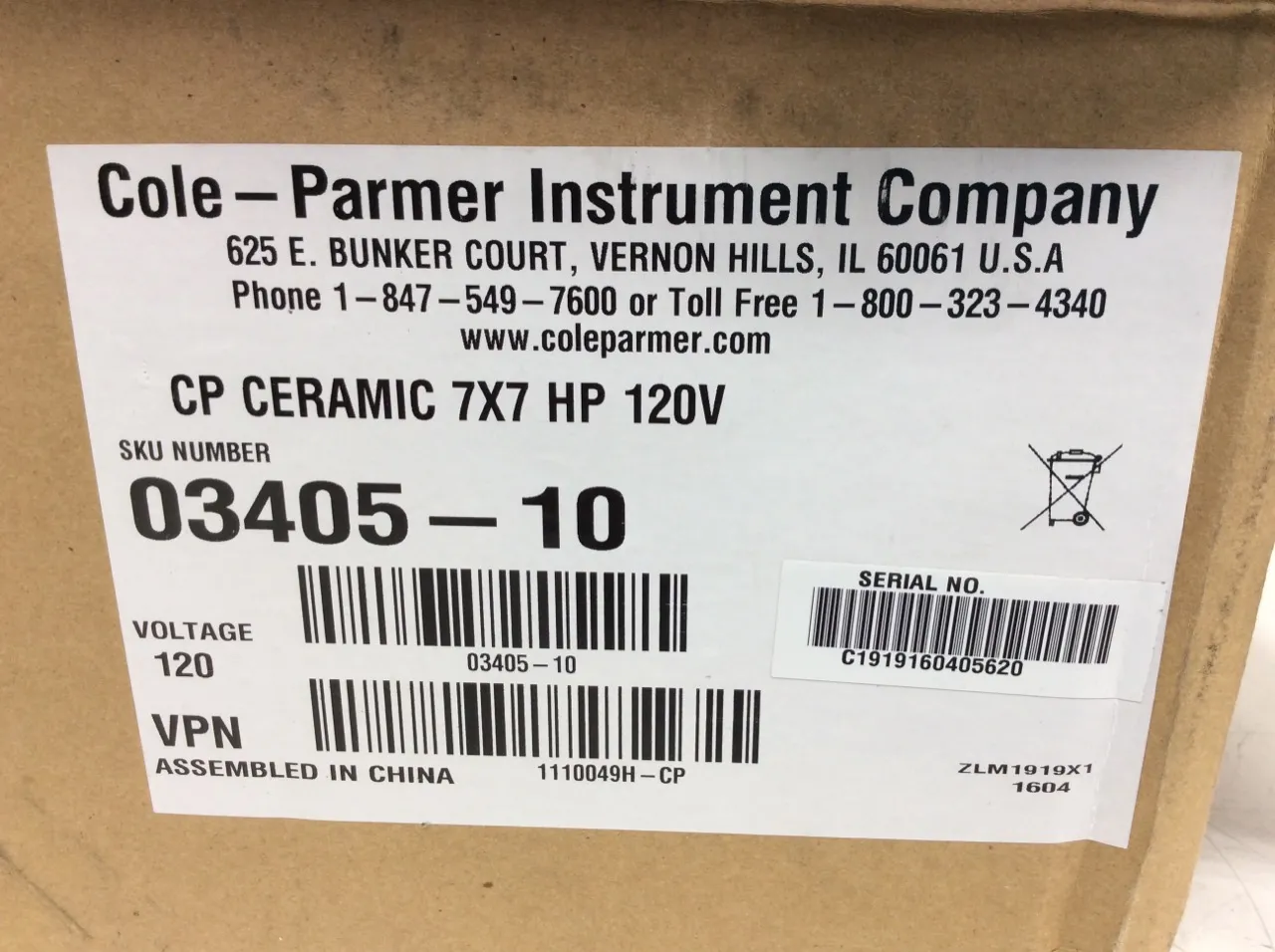 Cole Parmer StableTemp Hotplate Cat.03405-10 Laboratory Equipment