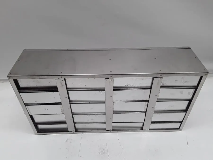 Stainless Steel Laboratory Freezer Rack Cryo Boxes - 20 Boxes Included