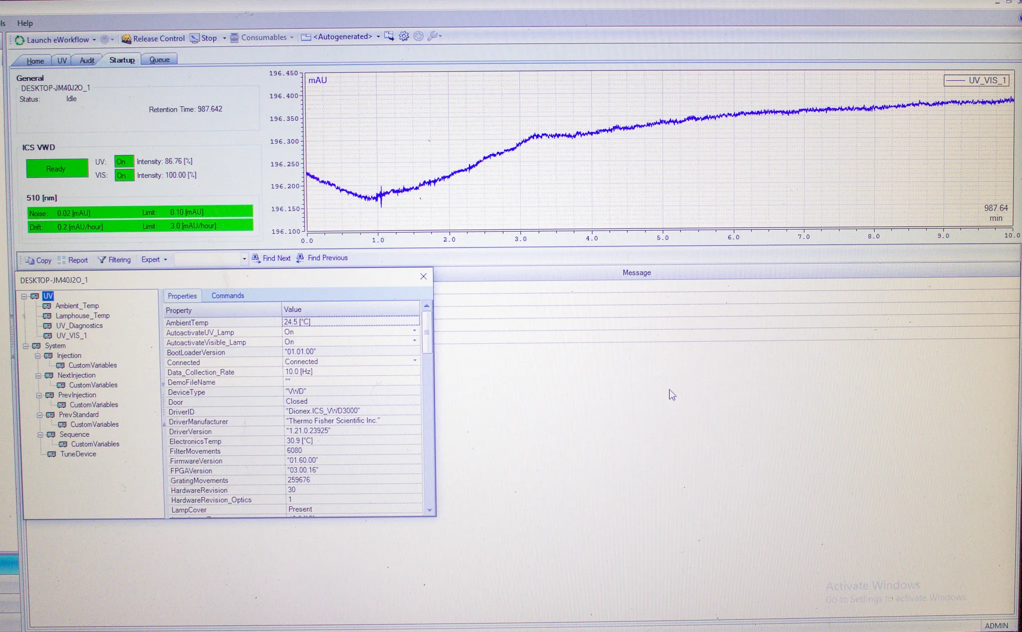 Thermo Scientific Dionex ICS-Series VWD Variable Wavelength Detector P/N 070220