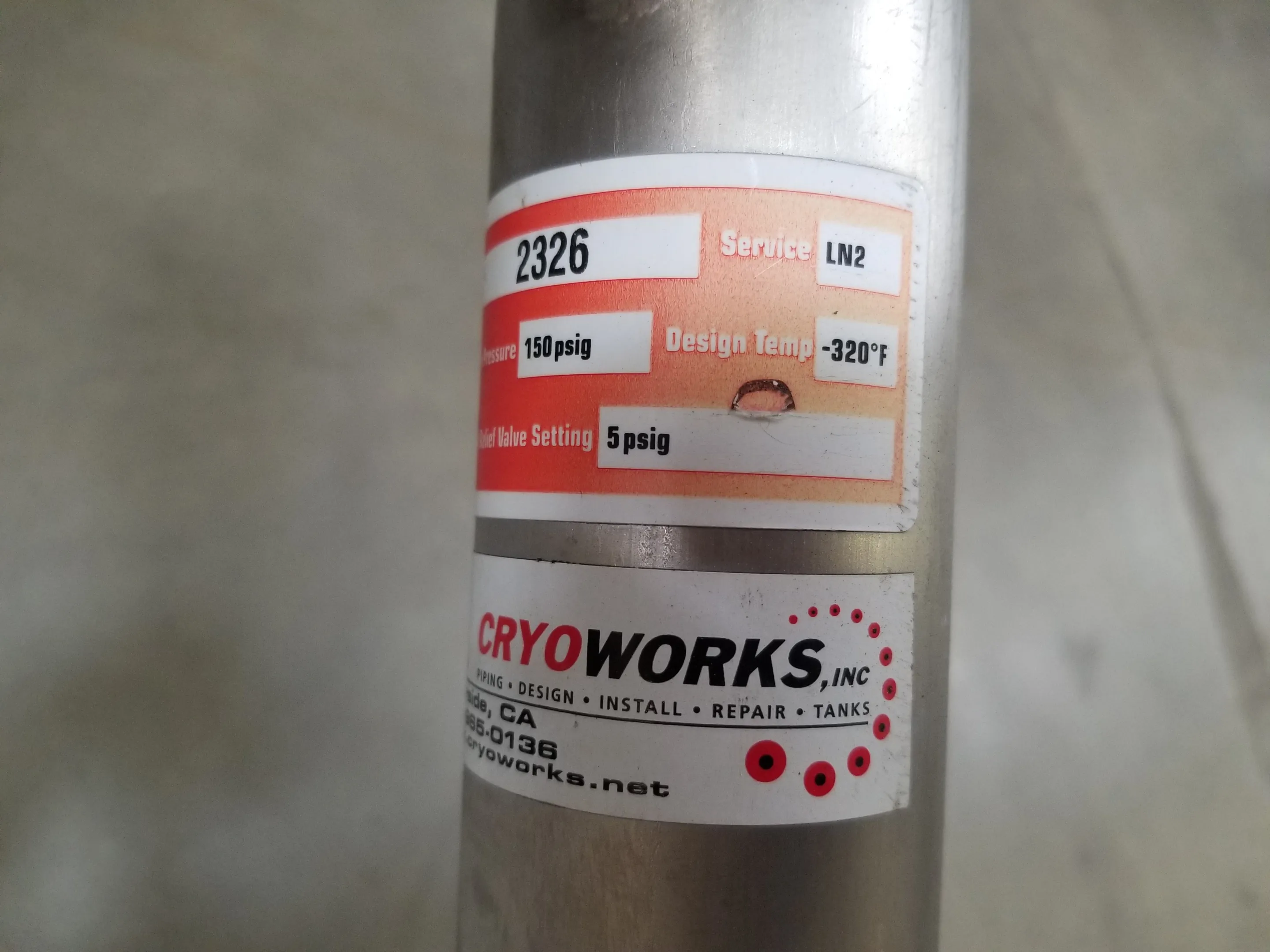 CryoWorks Liquid Nitrogen Piping