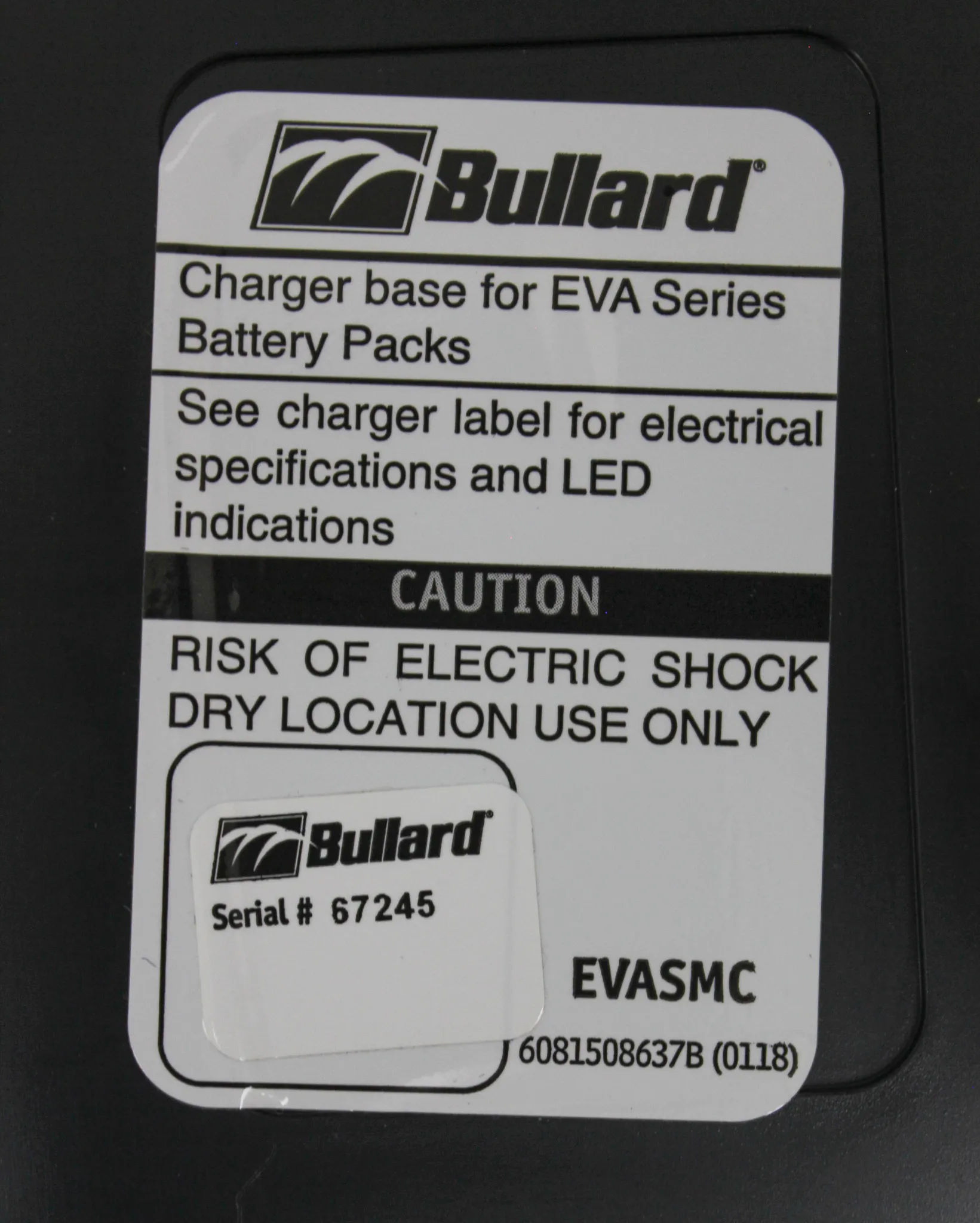 Bullard Evabat1 PAPR Lithium Battery Pack with Charger