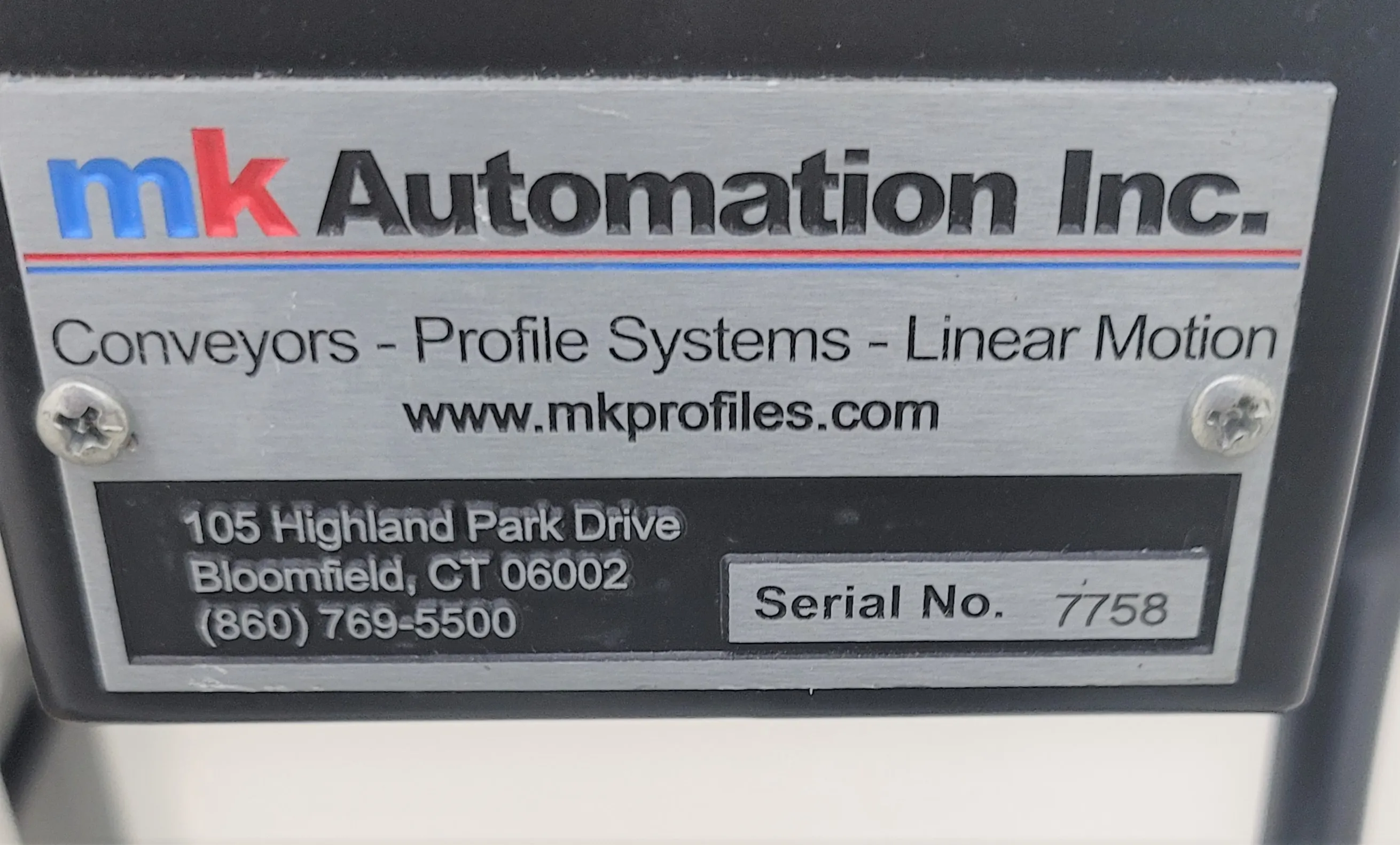 MK Automation Inc 3.5 Ft Conveyor System - Used