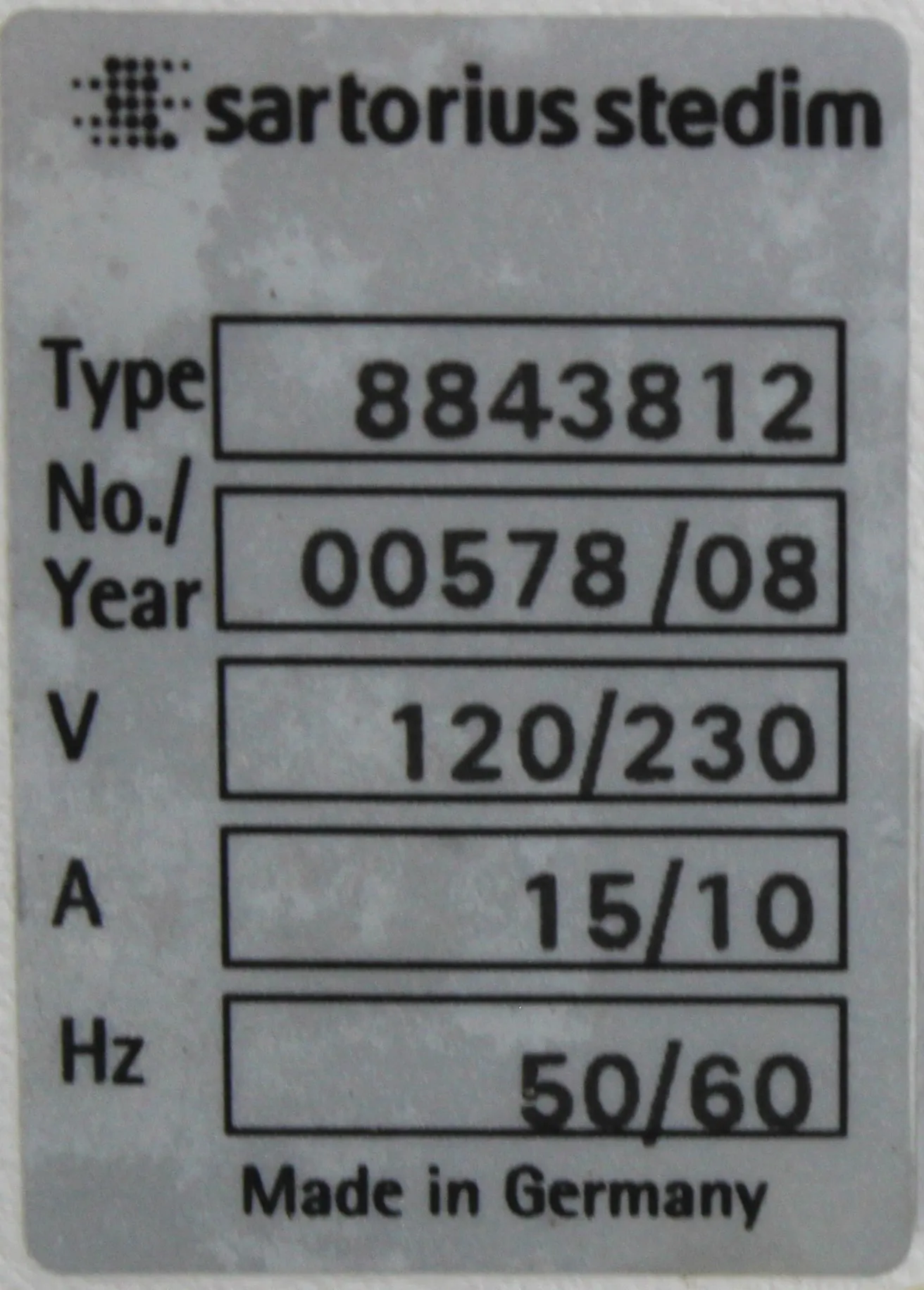 Sartorius Stedim 8843812 Biostat A plus Bioreactor System 120V/220V 50Hz/60Hz 00578