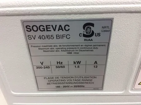 Sogevac SV65 BI FC Vacuum Pump