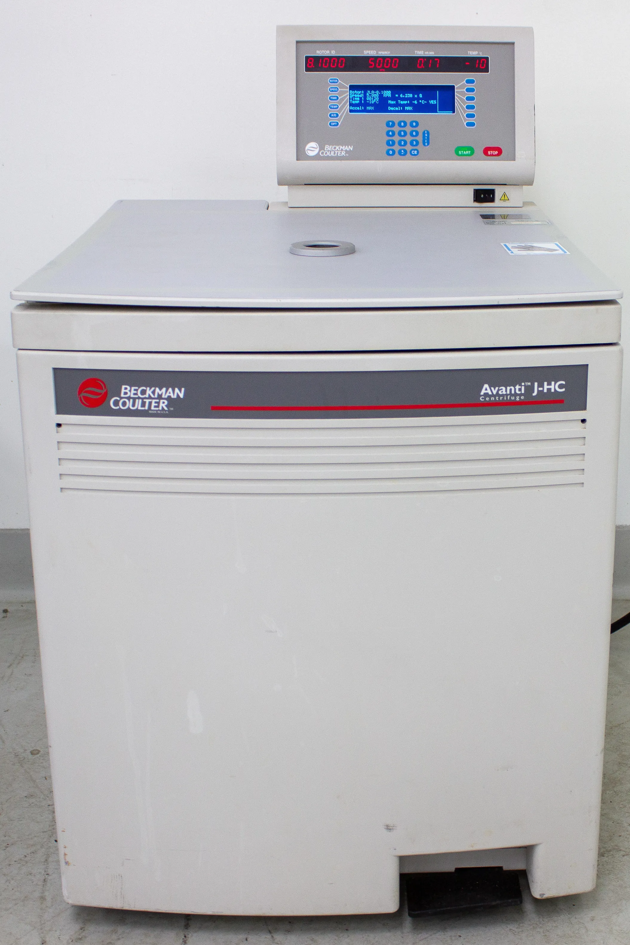 Beckman Coulter Avanti J-HC Refrigerated Centrifuge 367501 w/ JLA-8.1000 Rotor