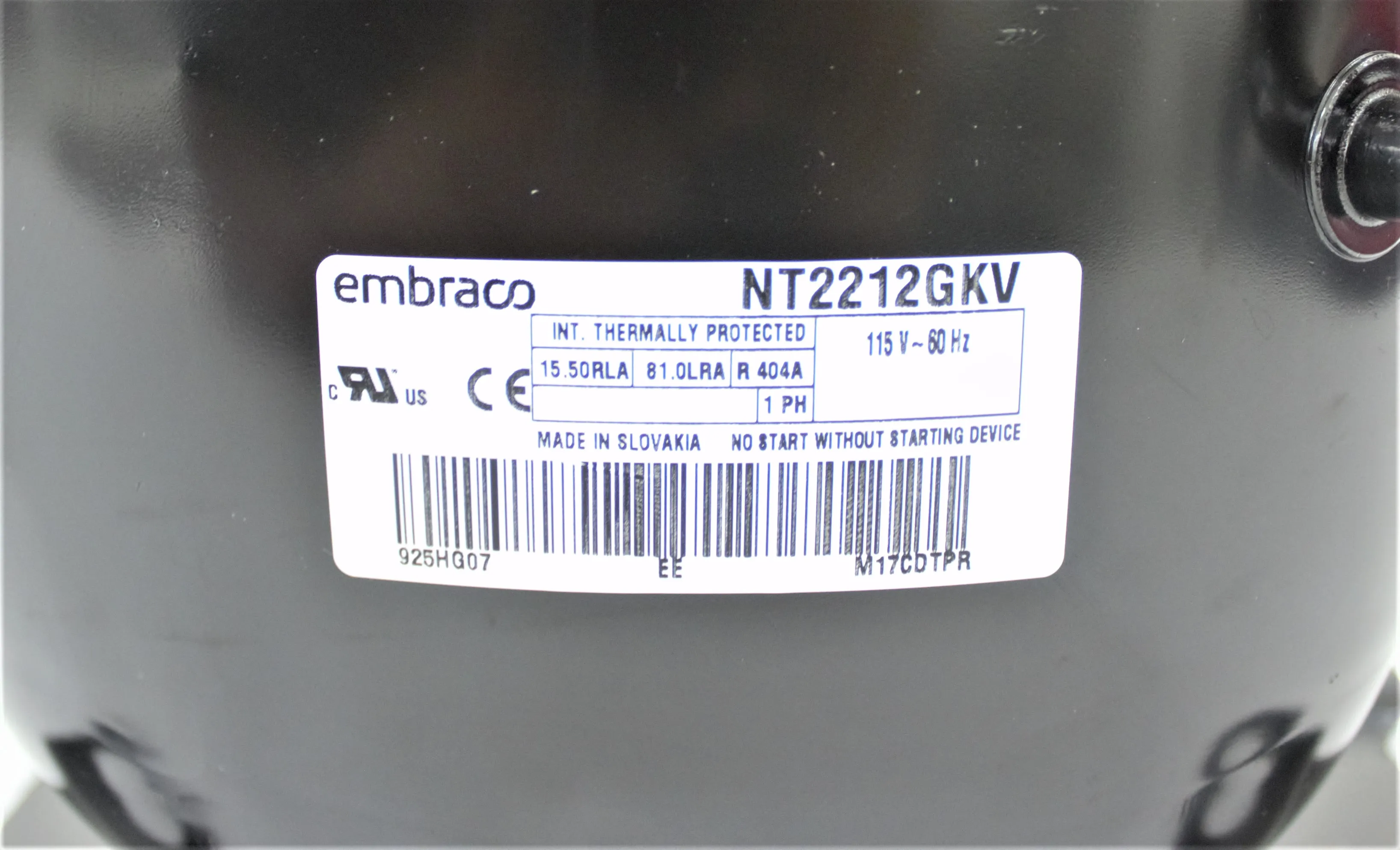 Embraco NT2212GKV 2ND STAGE Refrigeration Compressor