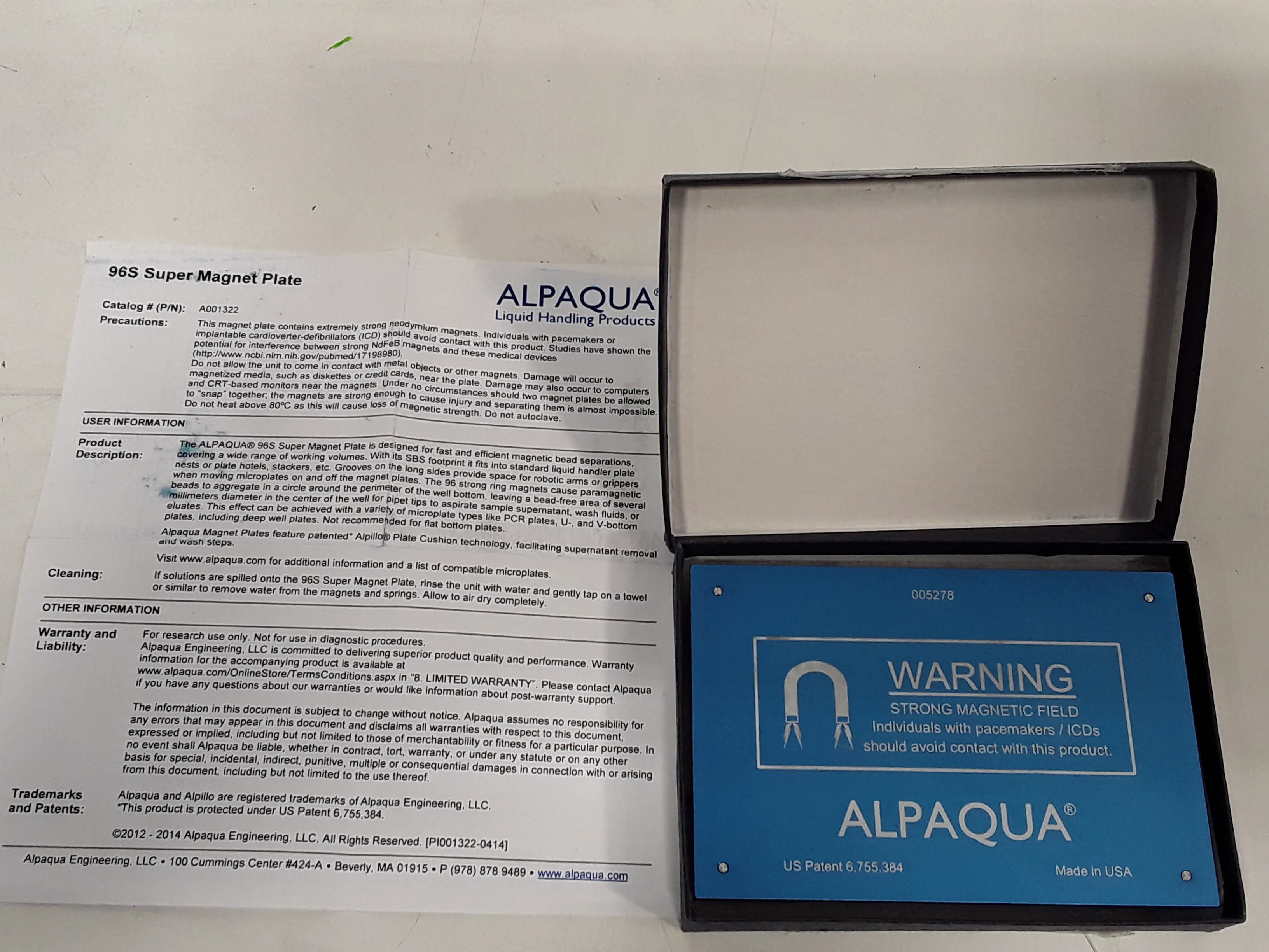 Alpaqua 96S Super Magnet Plate For 96 Well PCR System A001322