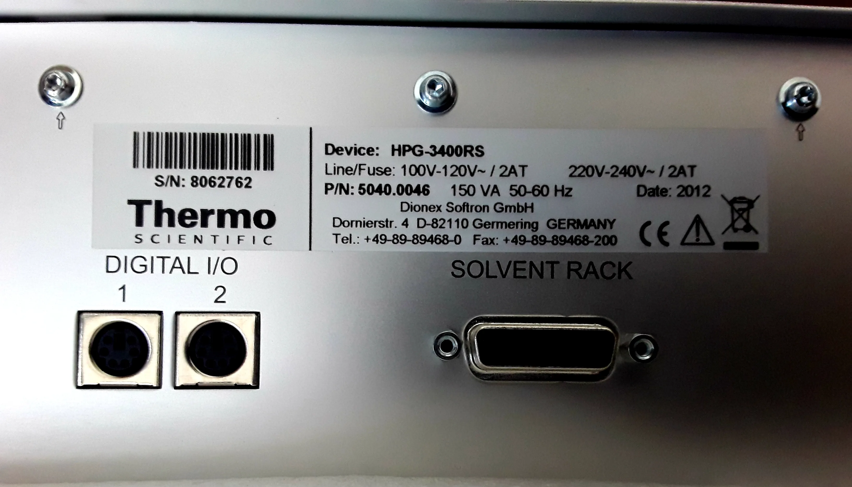 Dionex HPG-3400RS Pump for HPLC / FPLC / GC / CE