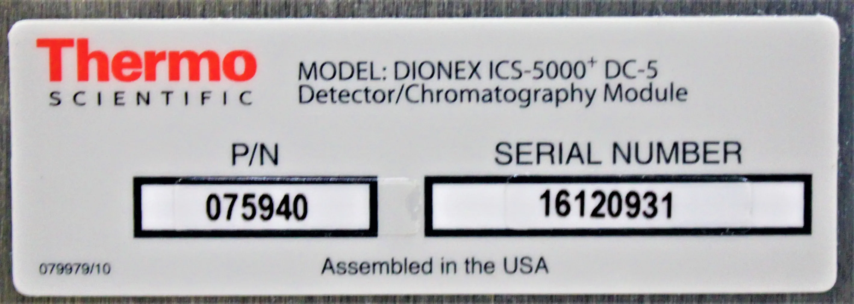 Thermo Fisher Dionex ICS-5000+DC-5 Detector/Chromatography Compartment