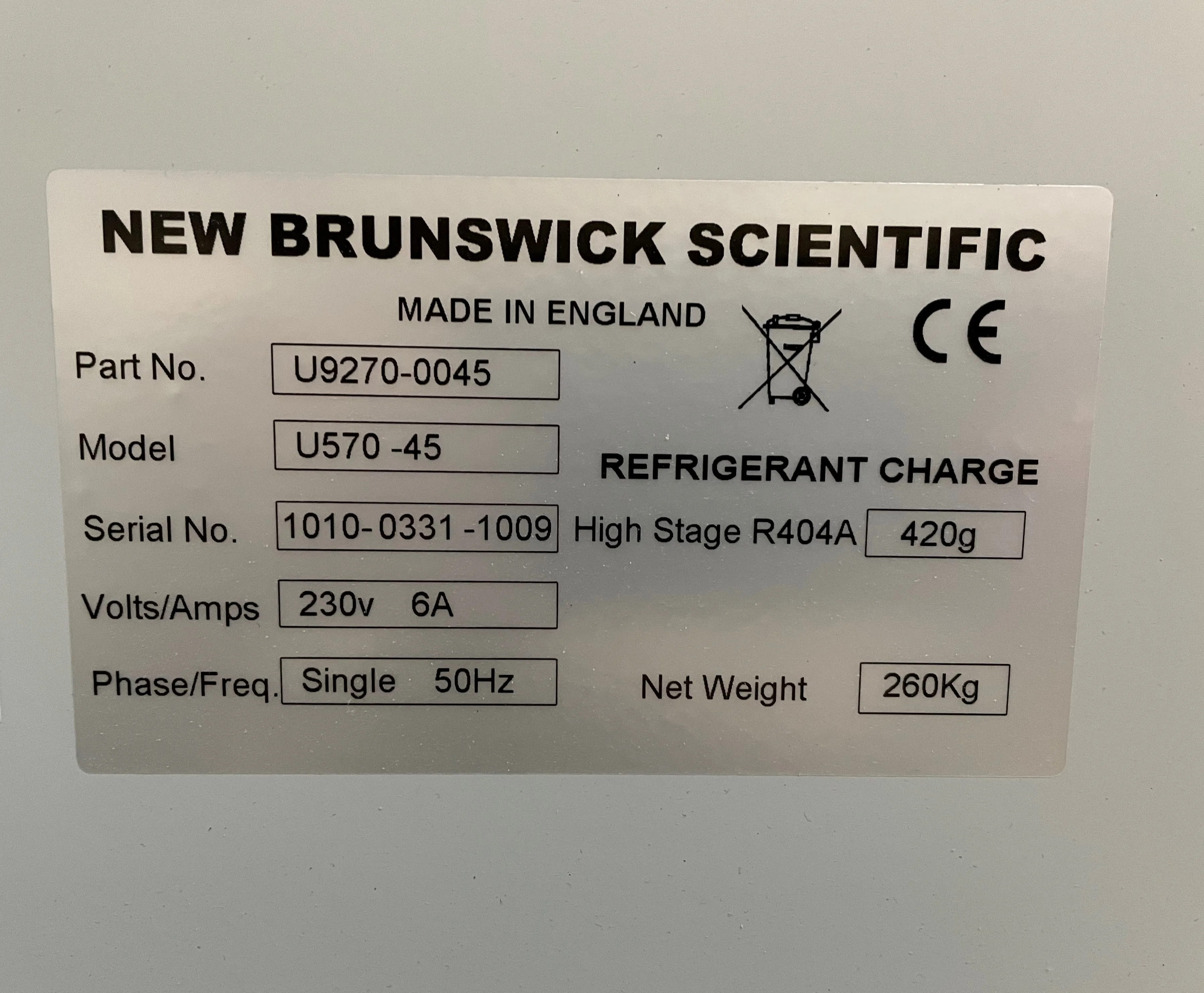 Used New Brunswick Scientific Ultra Low Temperature Freezer U570 Lab Equipment