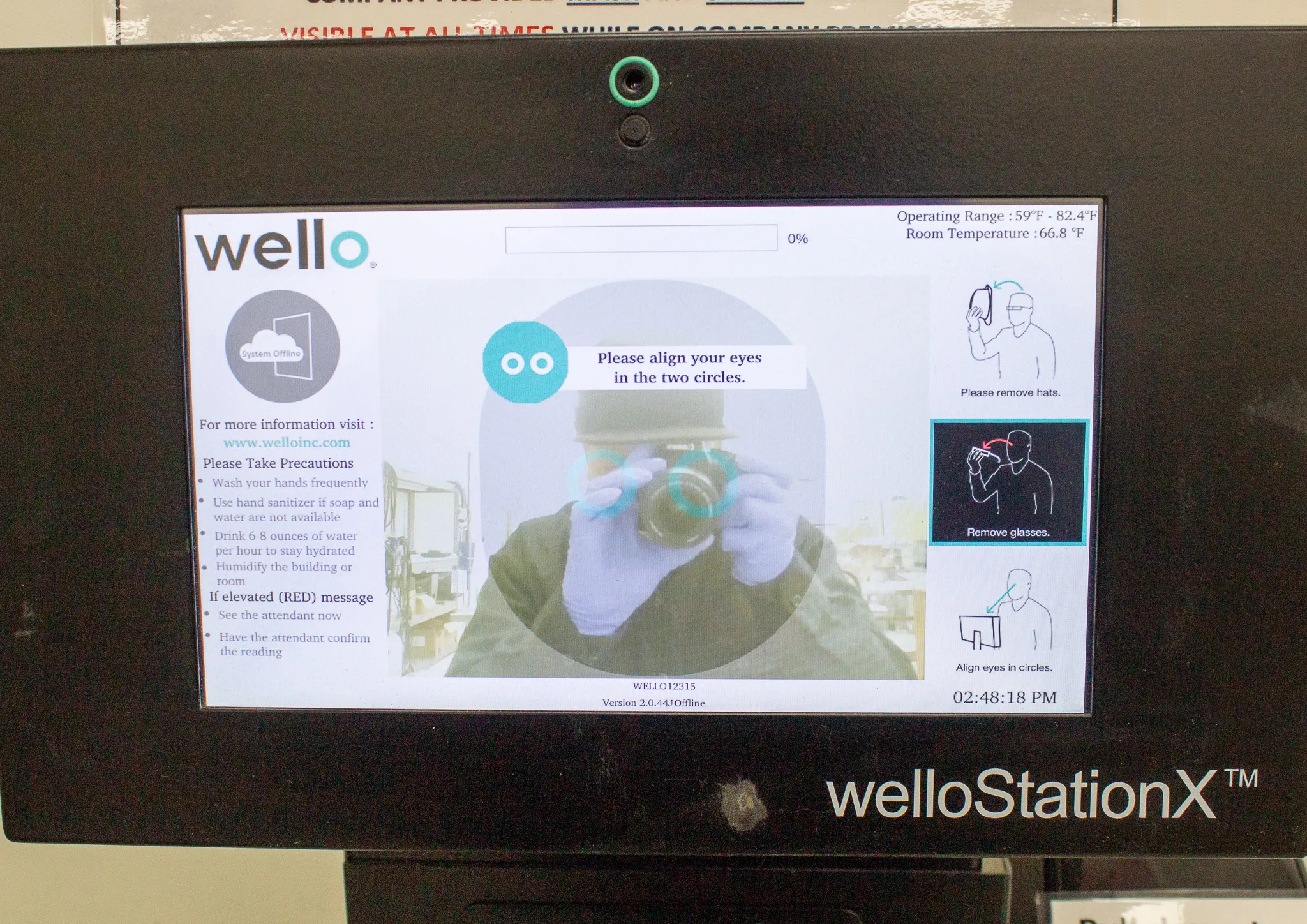 Wello Temperature Screening Station Non-Contact Thermometer Wello Station X Kiosk