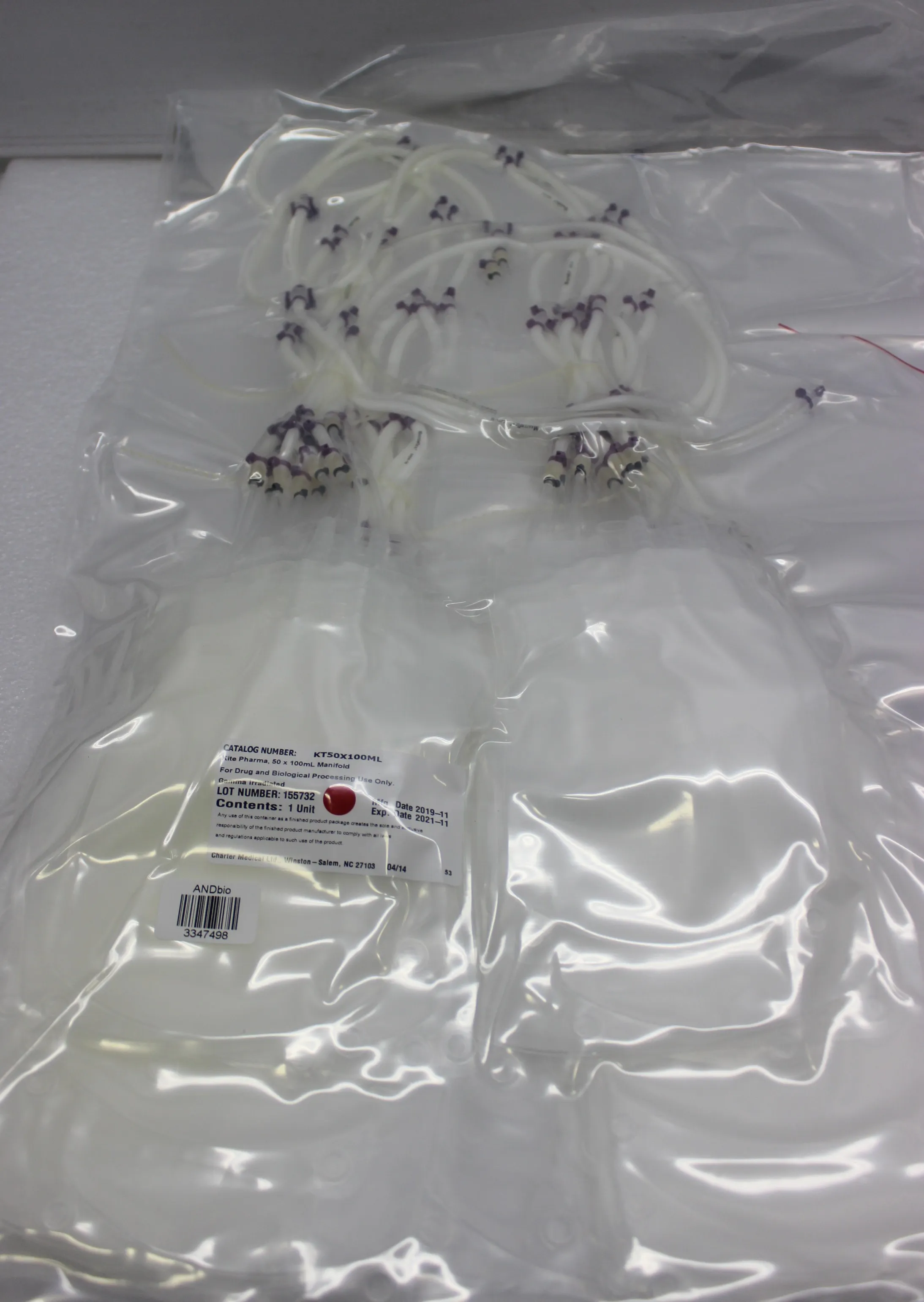 Charter Medical Ltd. KT50X100ML Manifolds Single Use Solution for Cell Therapy