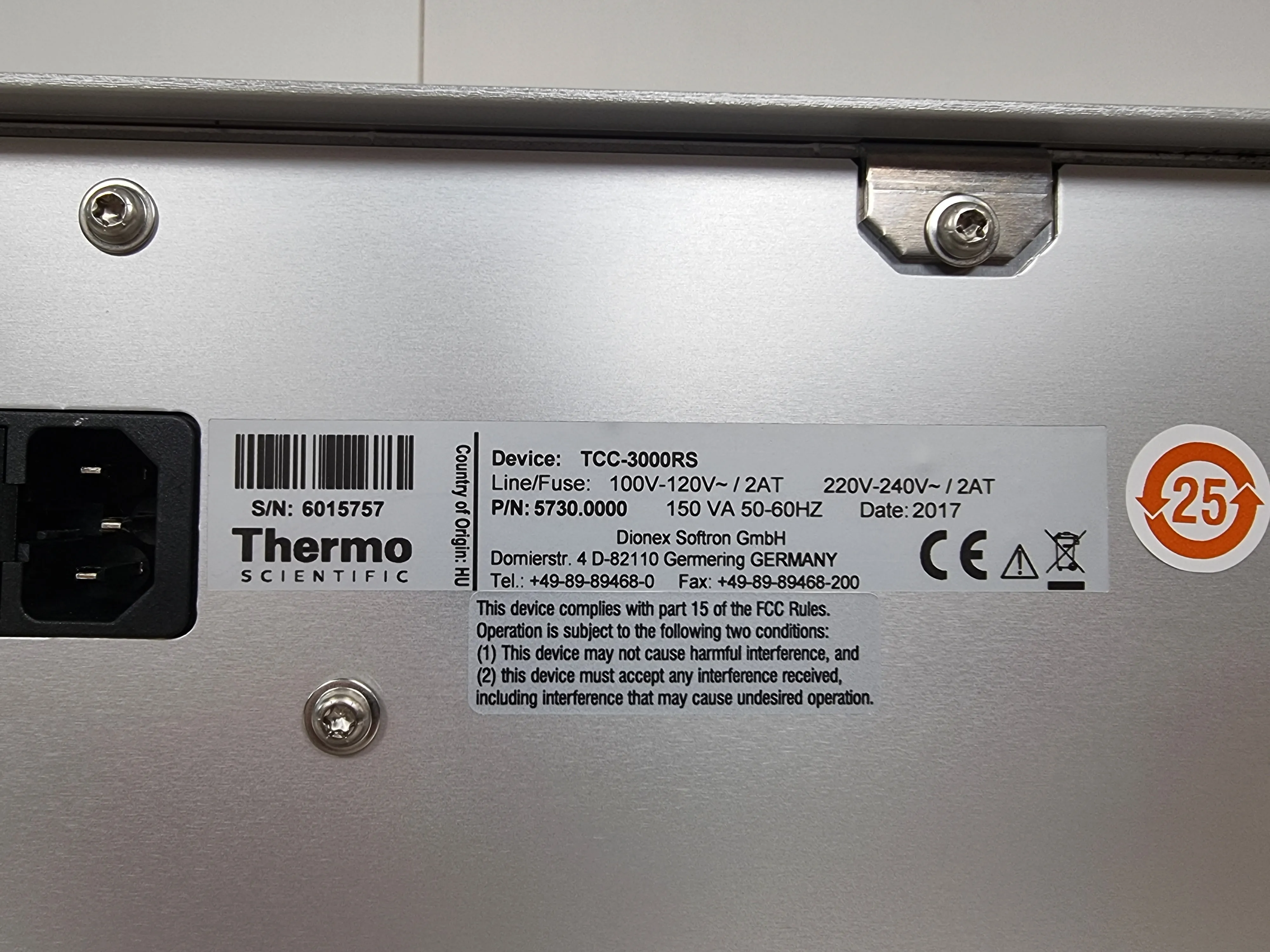 Thermo Scientific Dionex UltiMate 3000RS TCC-3000RS Rapid Separation Thermostatted Column Compartment