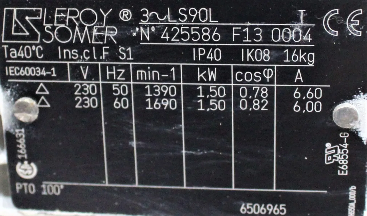 Leybold Sogevac SV40/65 BI FC Vacuum Pump 230V 60Hz US