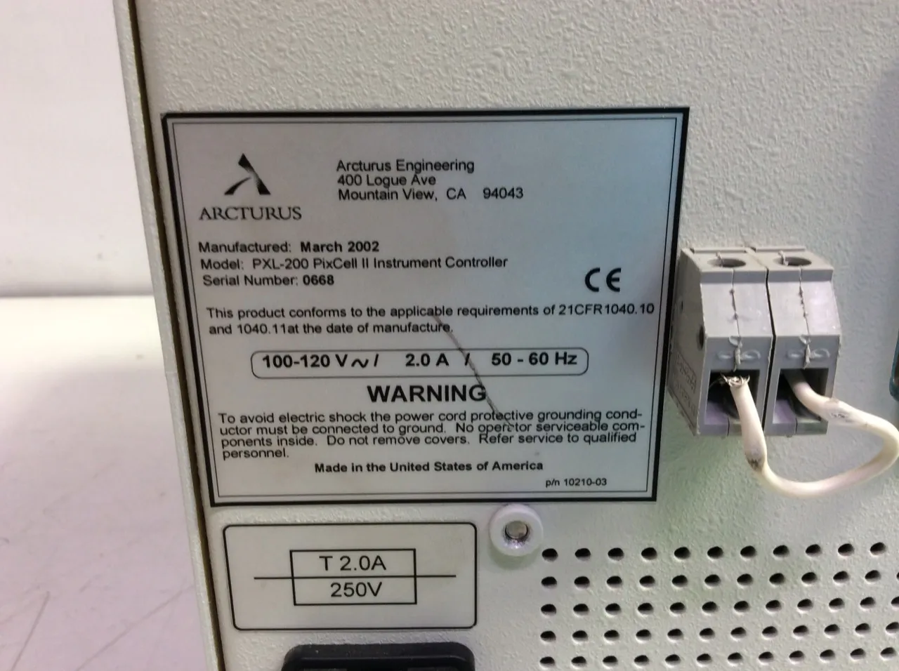 Arcturus PXL-200 PixCell II Instrument Controller