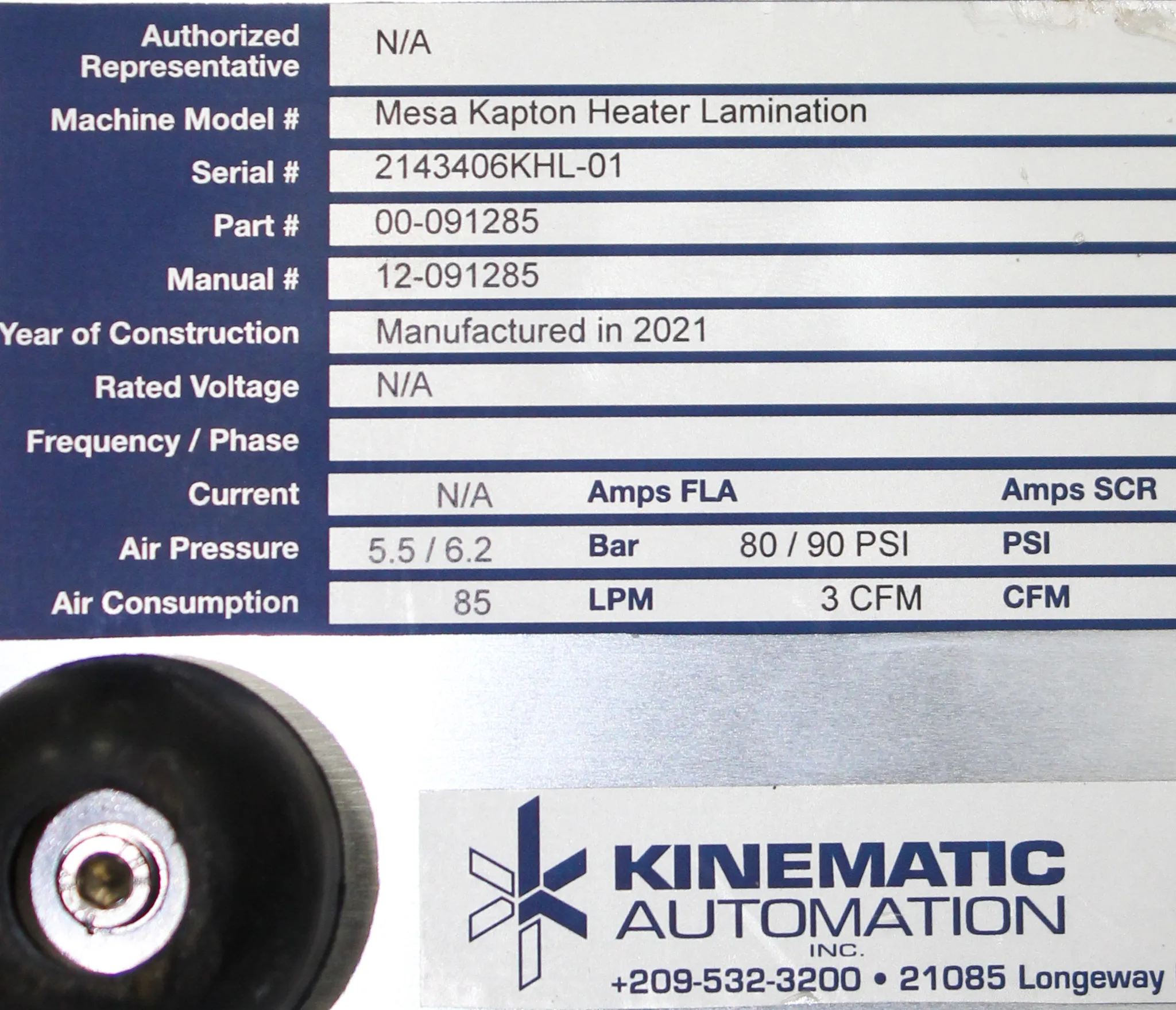 Kinematic Automation Mesa Kapton Heater Lamination