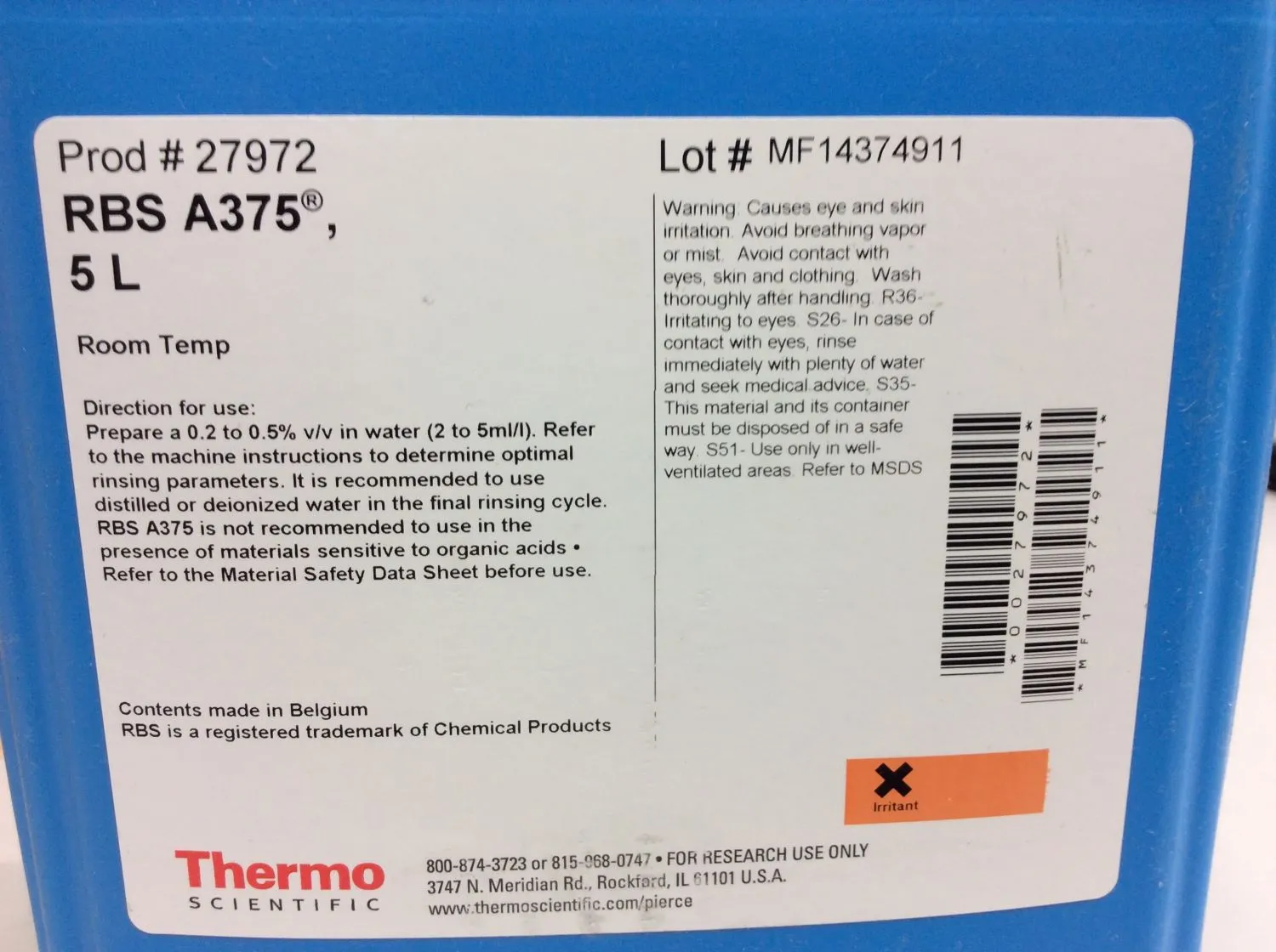 Thermo Fisher 27972 RBS A375, 5L Acid Neutralizer (4)