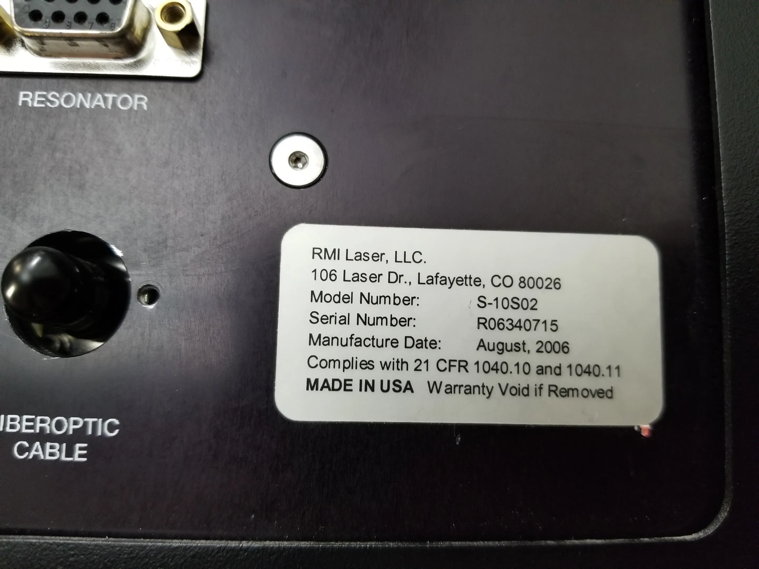 RMI Laser Division F-00306QSCE Laser Diode Controller