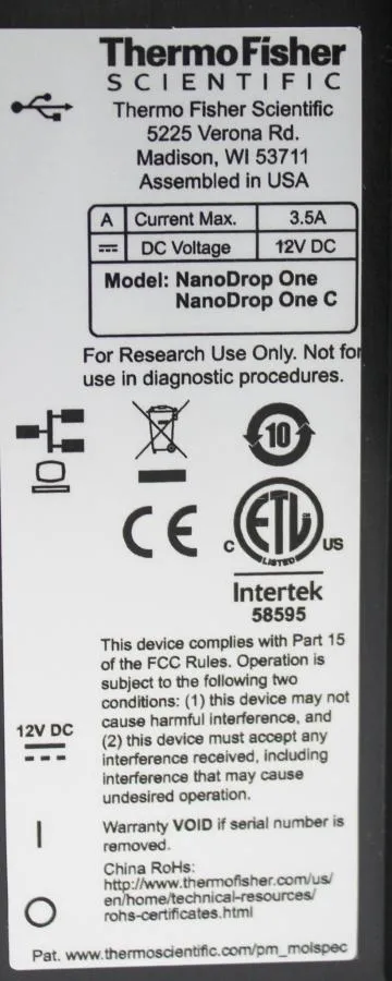 Thermo Scientific NanoDrop One Microvolume UV-Vis Spectrophotometer with Wi-Fi