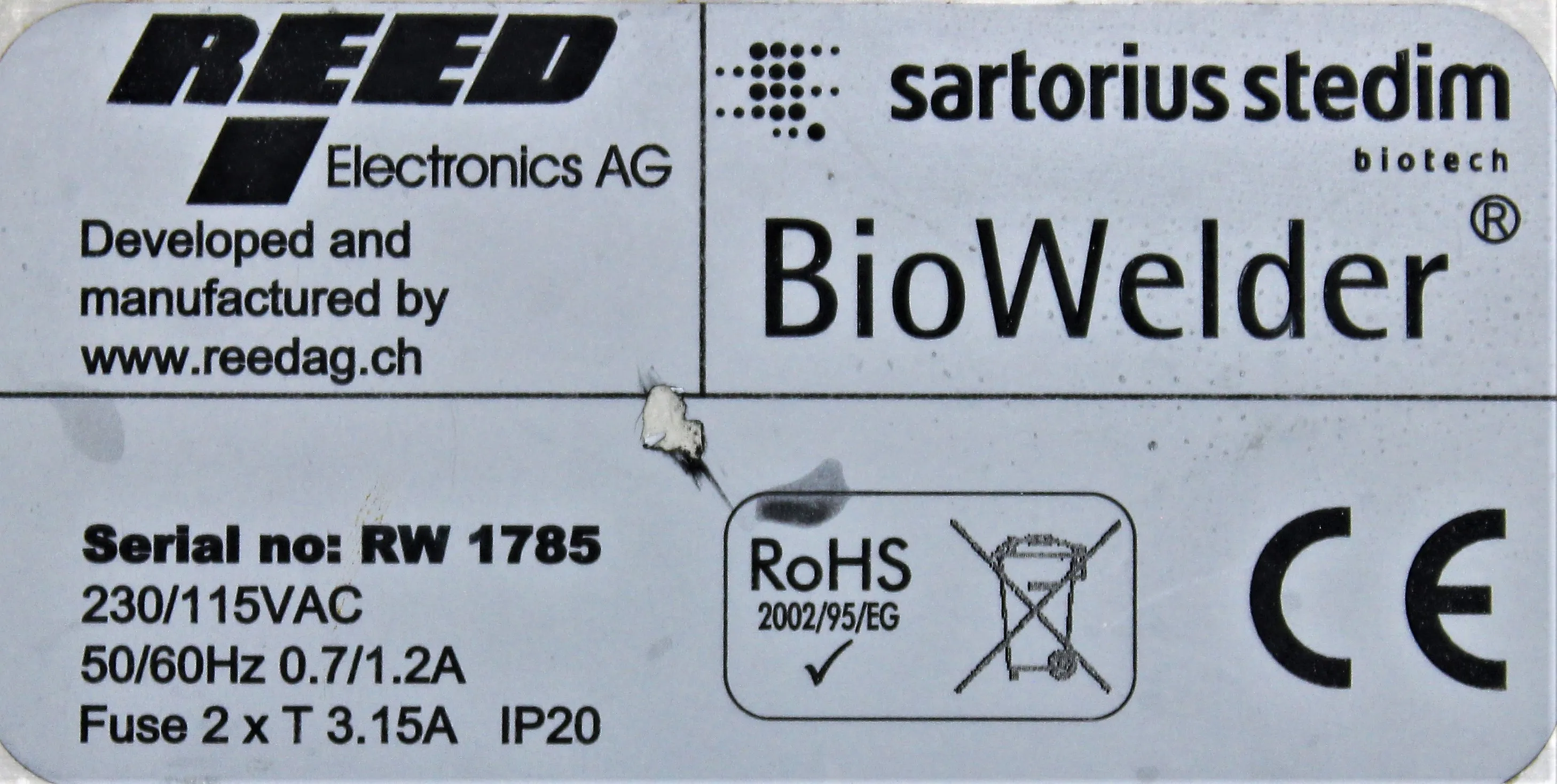 Sartorius Biowelder -16370 Tube Welder